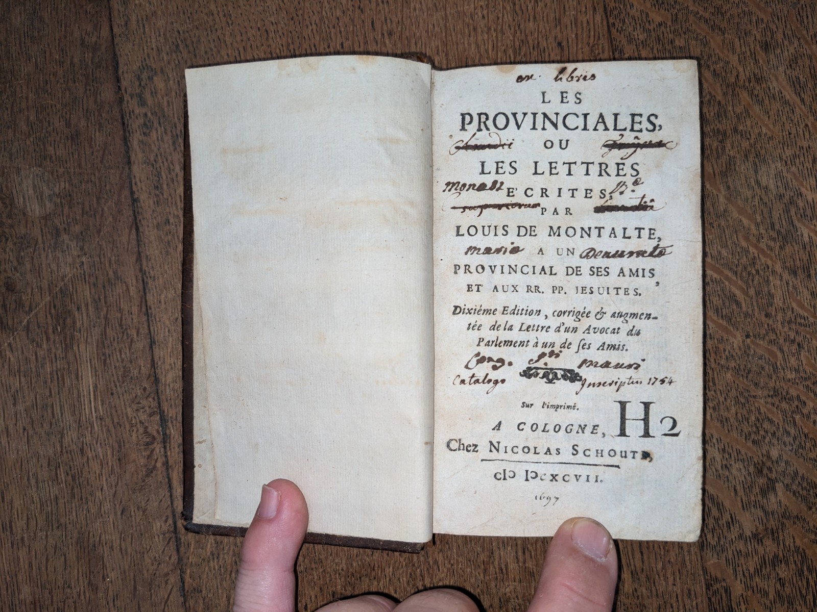 antique book – Pascal – Les provinciales – 1697