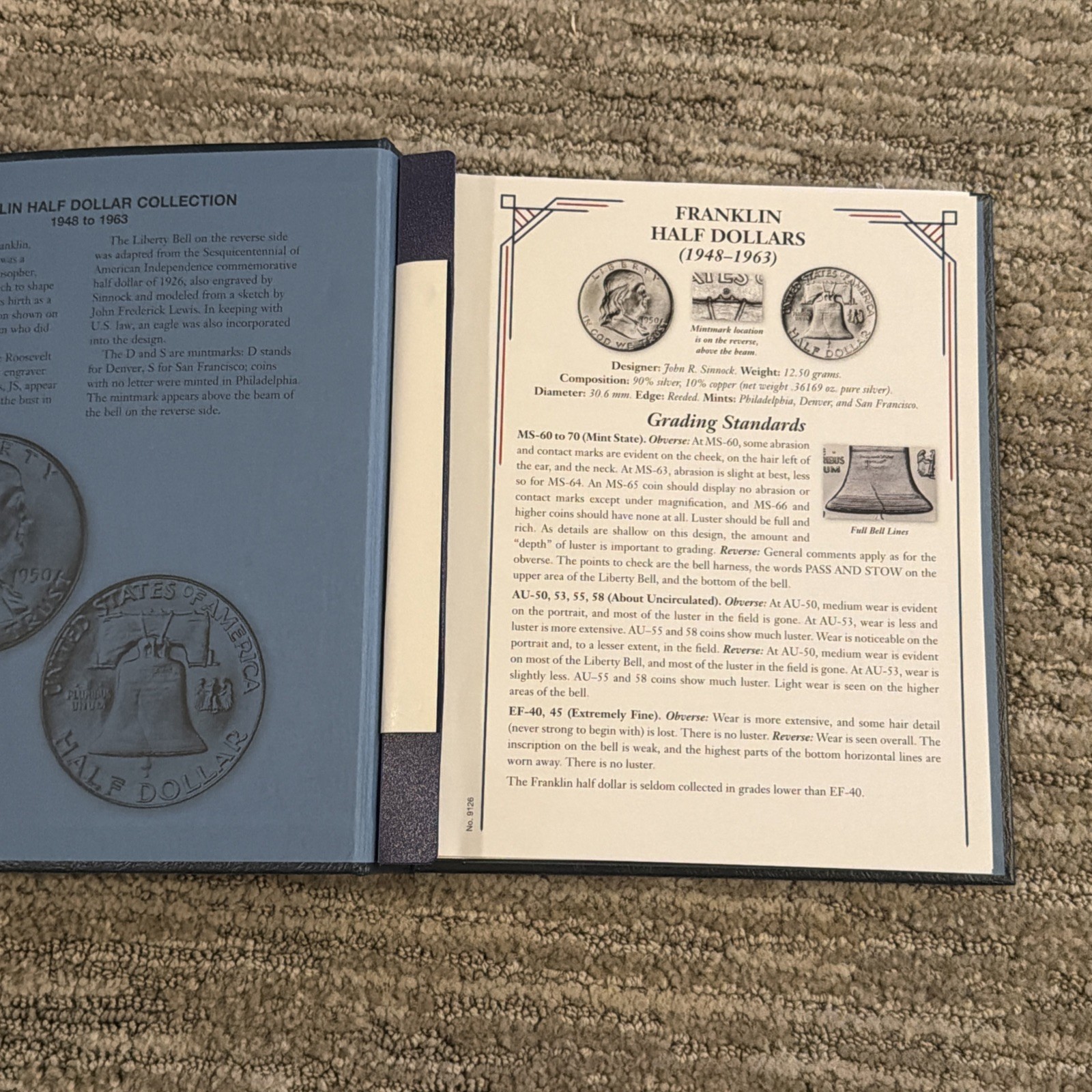 New Whitman Classic Album Franklin Half Dollars 1948-1963 #9126 No Coins Incl.