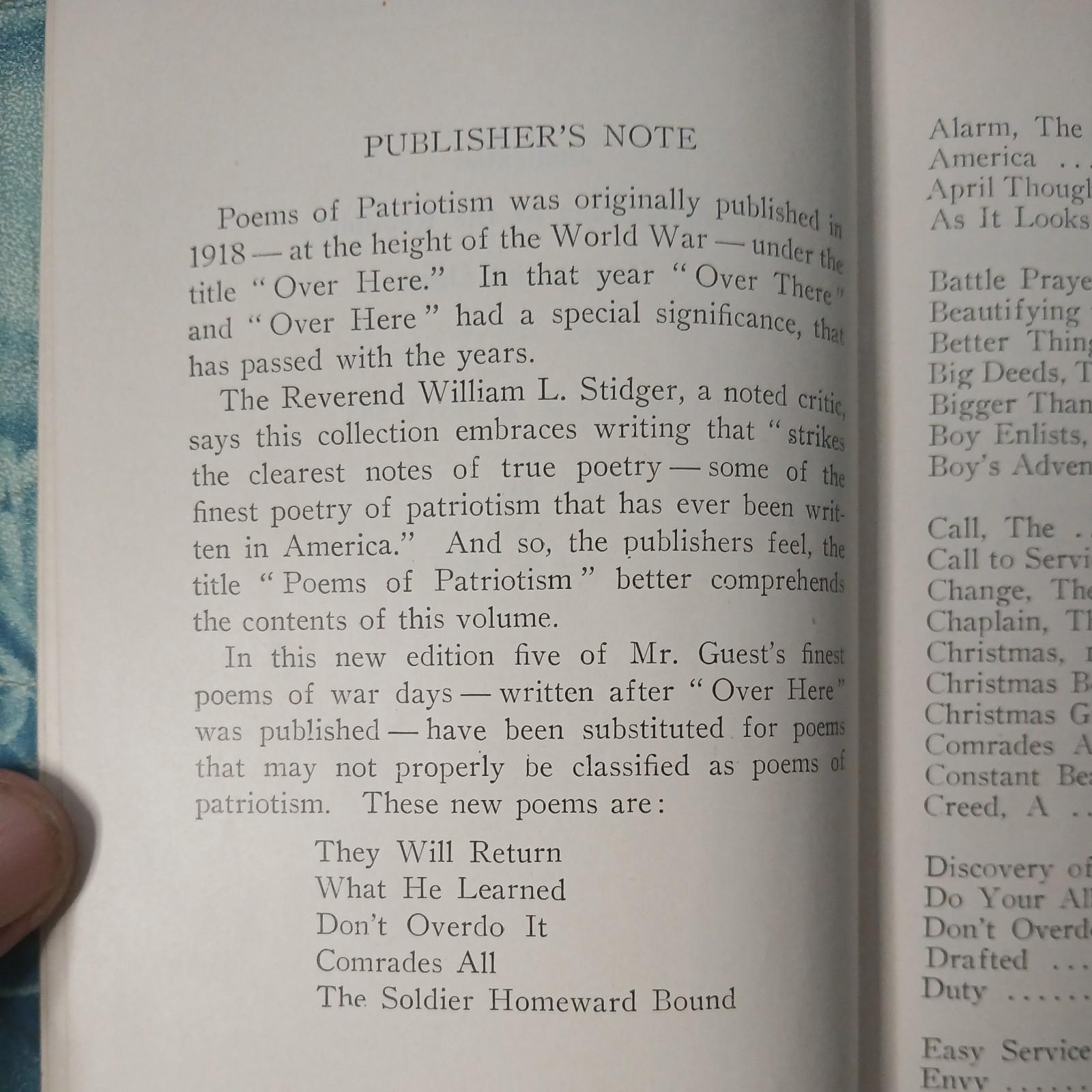 POEMS OF PATRIOTISM by Edgar A. Guest – 1922 luxury edition. Flawless in box.