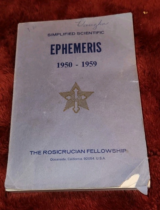 Ephemeris 1950-1959 Paperback Book Rosicrucian Fellowship Simplified Scientific