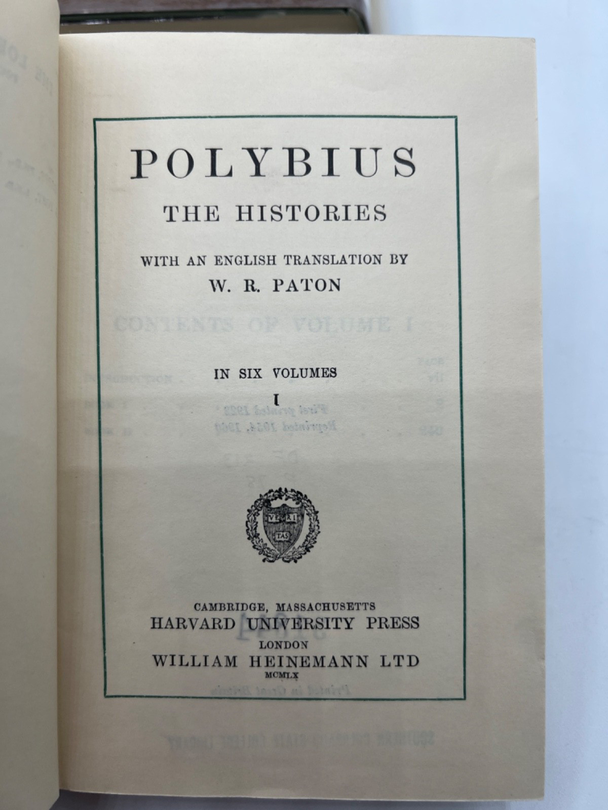 Polybius The Histories Loeb Classical Library Volumes 1-3 (of 6) ANCIENT GREEK