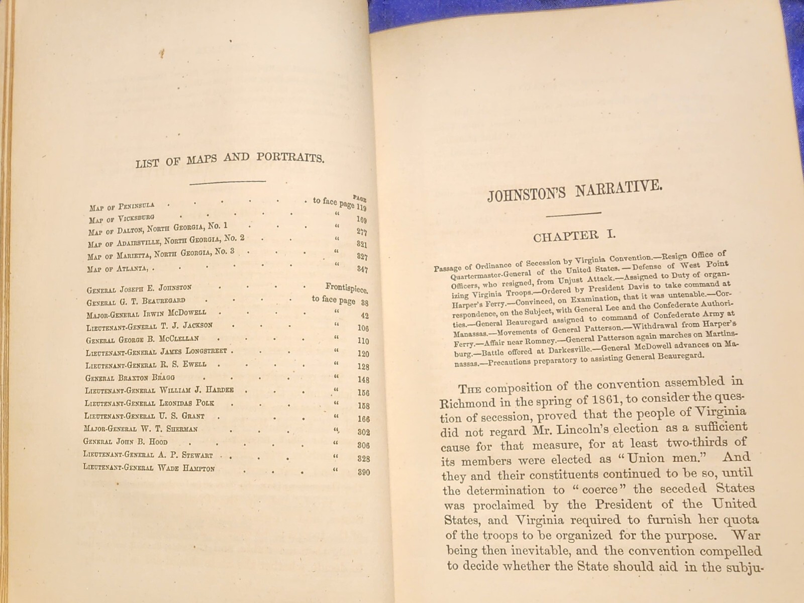 [Fine Binding] Johnston, NARRATIVE OF MILITARY OPERATIONS, 1874 1st Ed.
