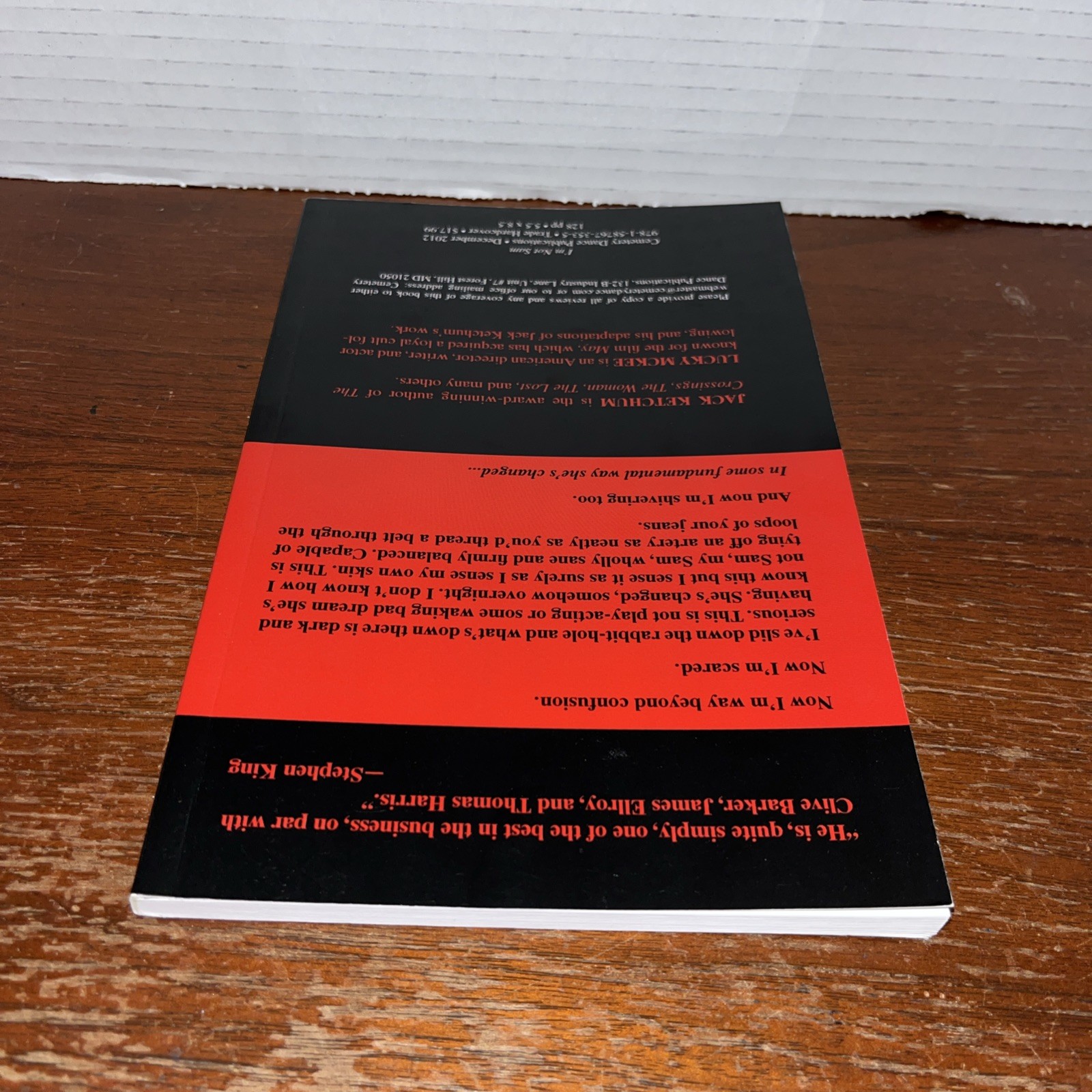 I’m Not Sam – Jack Ketchum – Lucky McKee – 2012 PB Advance Uncorrected Proof