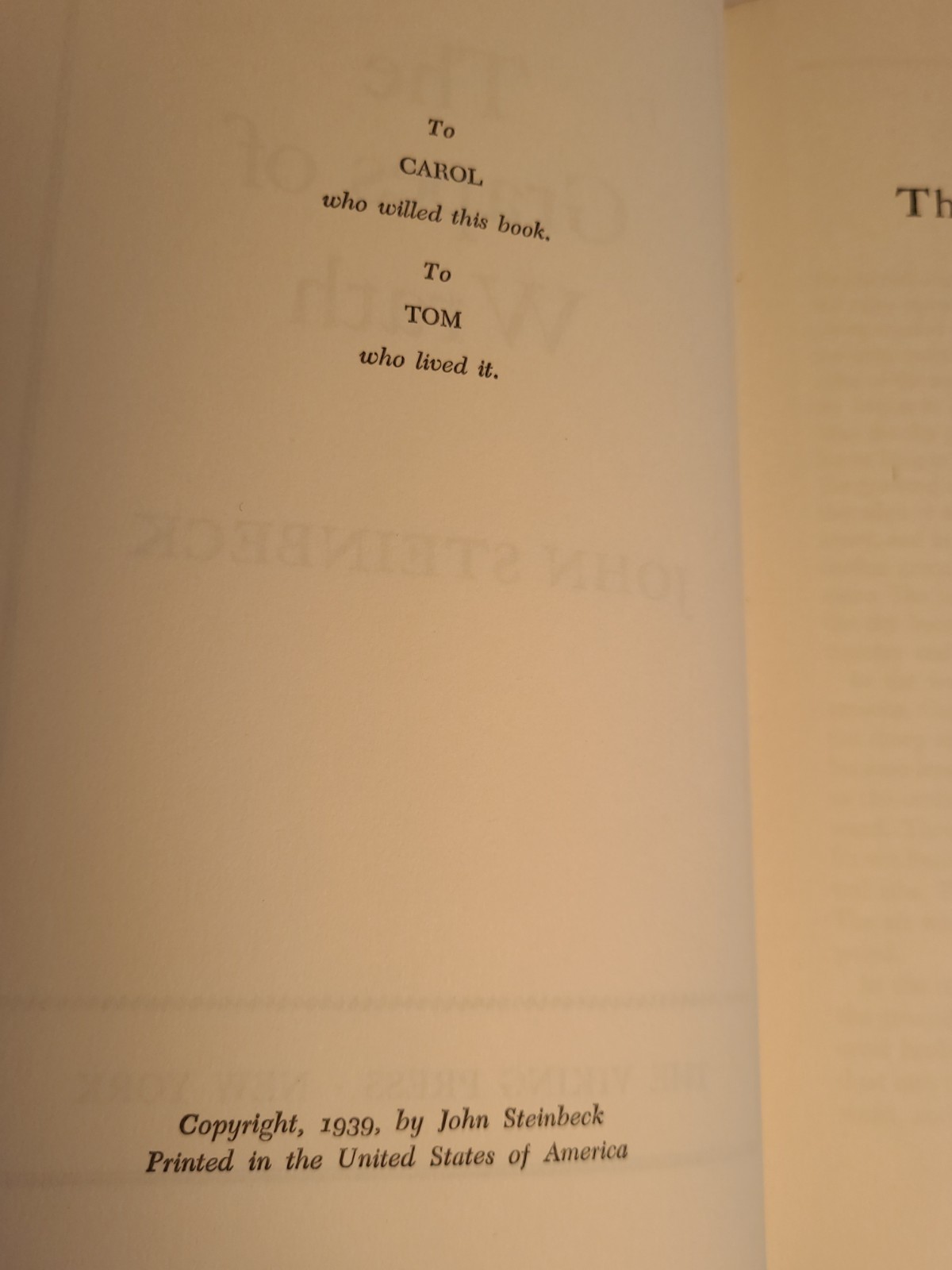 The Grapes of Wrath by John Steinbeck 1939 Viking Press 1st Book Club Edition DJ