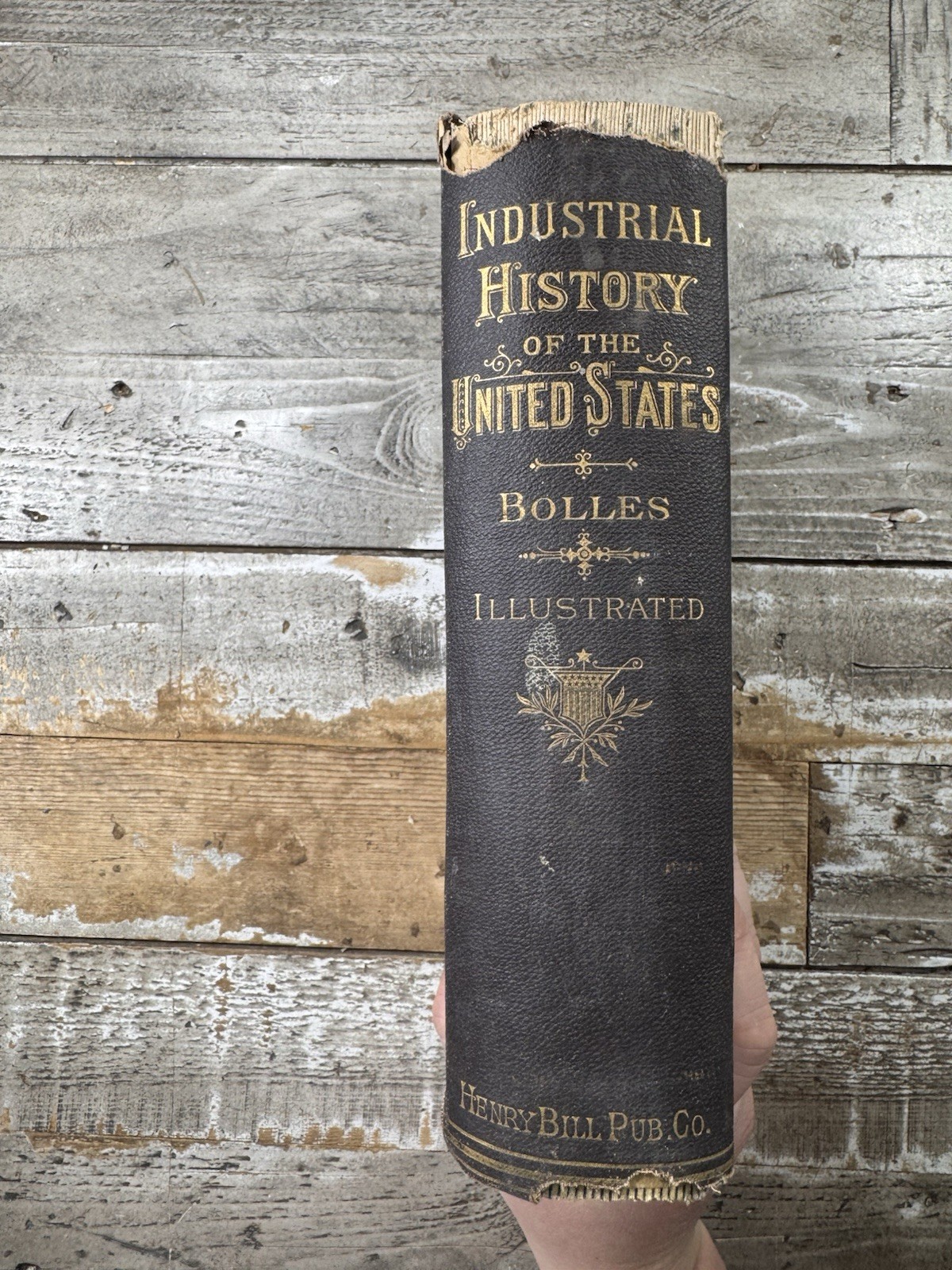 1889 Antique History Book “Industrial History of the United States” Bolles