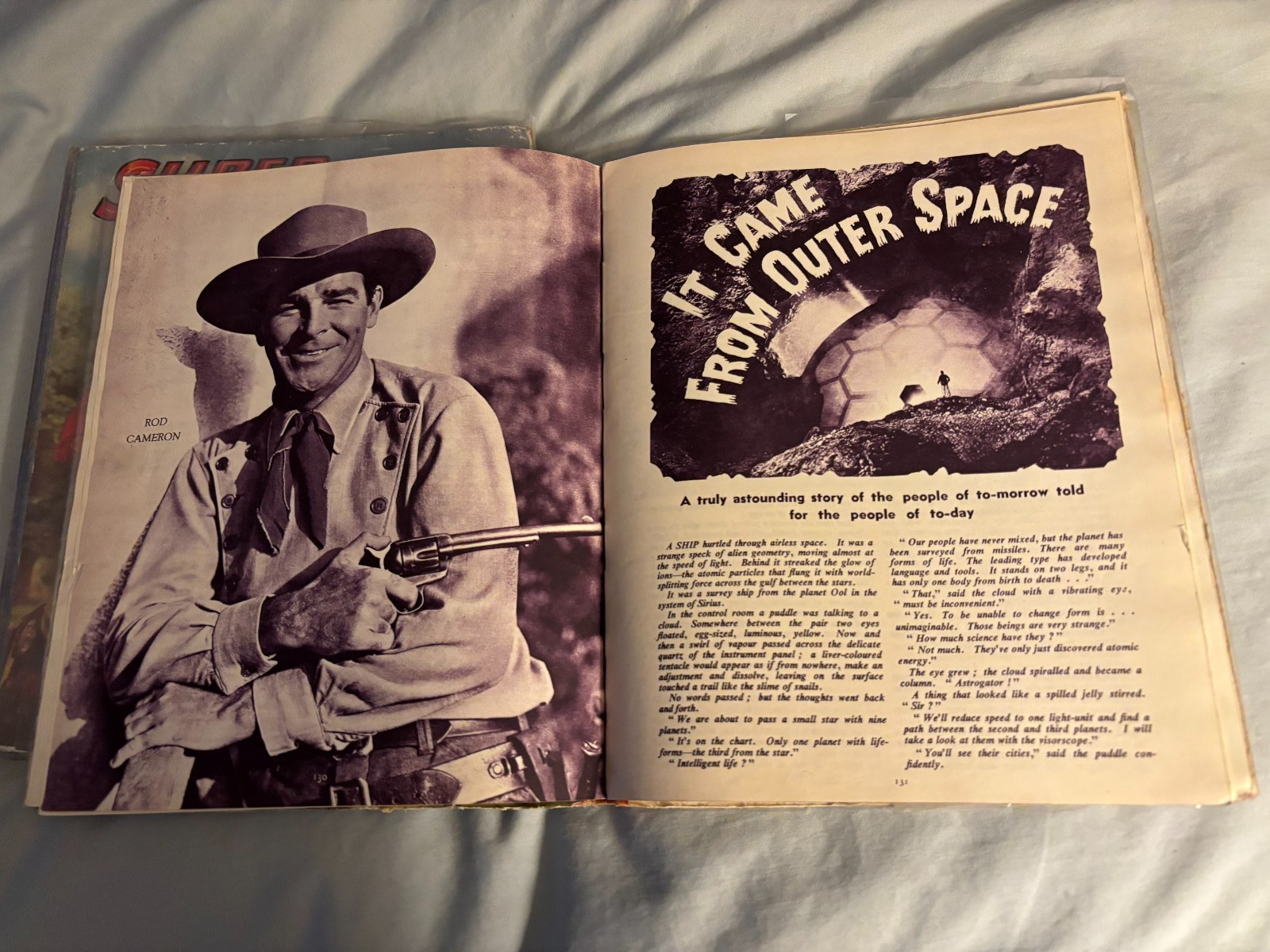 1953 & 1955 UK Super Cinema Annual – movie tie-in VG Man from Planet X sci-fi