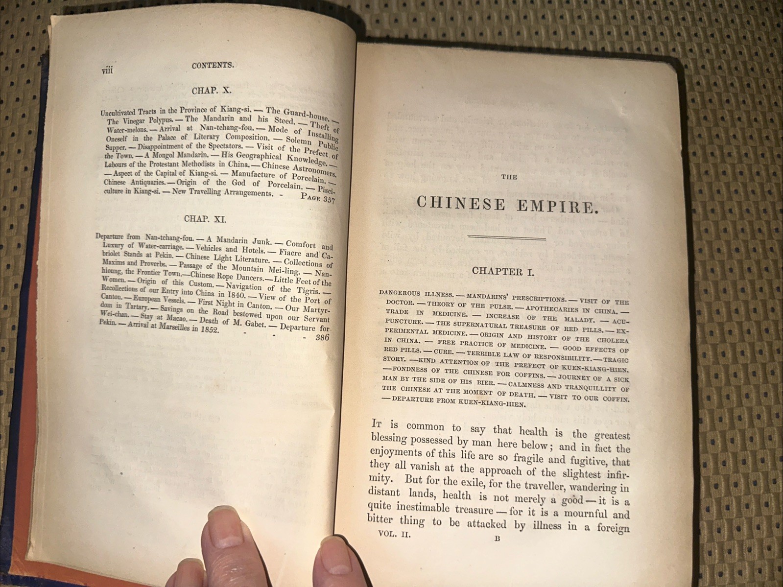 Huc 1st Edition Vol. 2 JOURNEY THROUGH CHINA . VTG Wear Intact