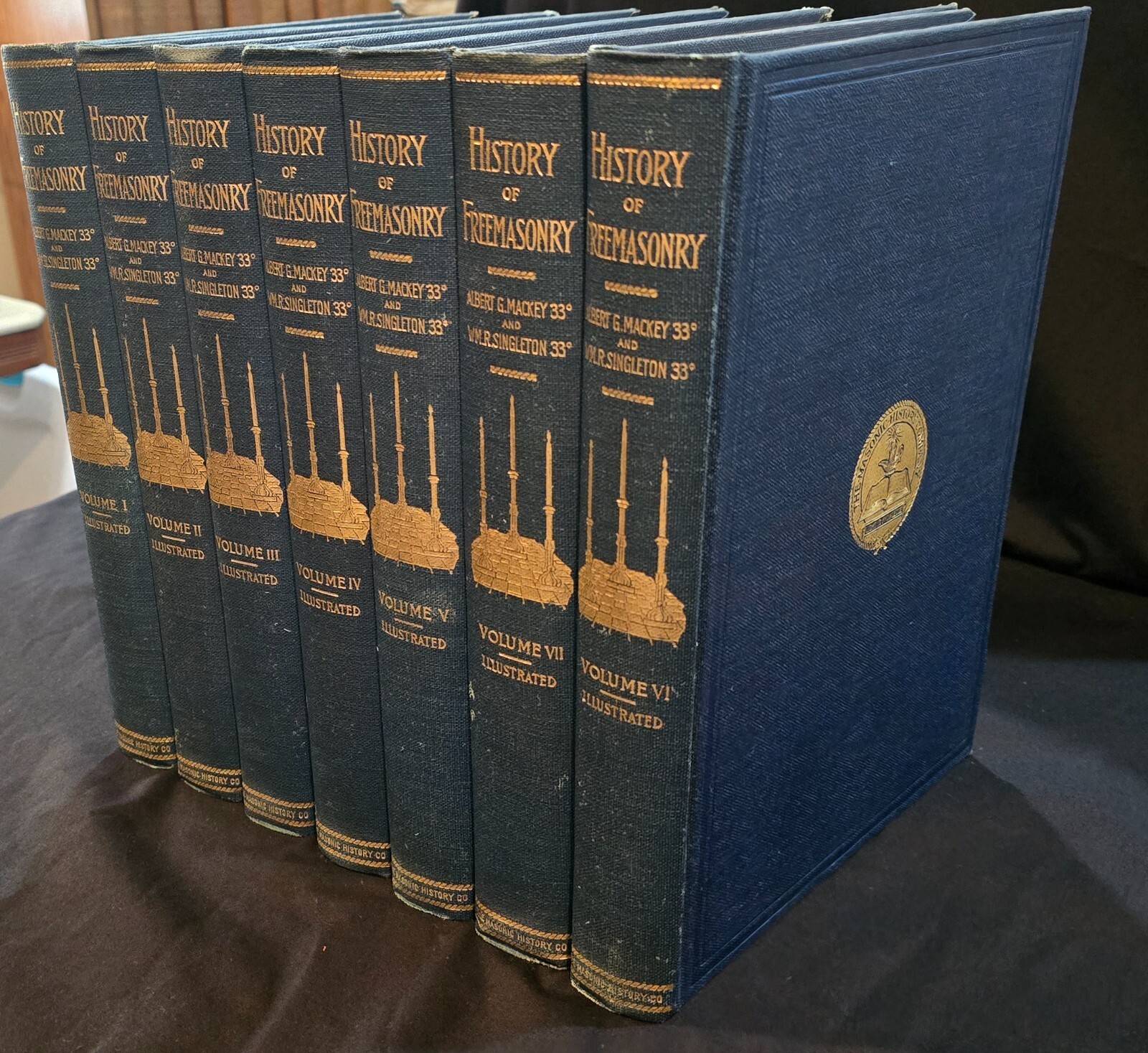 [Masonic Lodge] Mackey, THE HISTORY OF FREEMASONRY, Full Set, Beautiful!