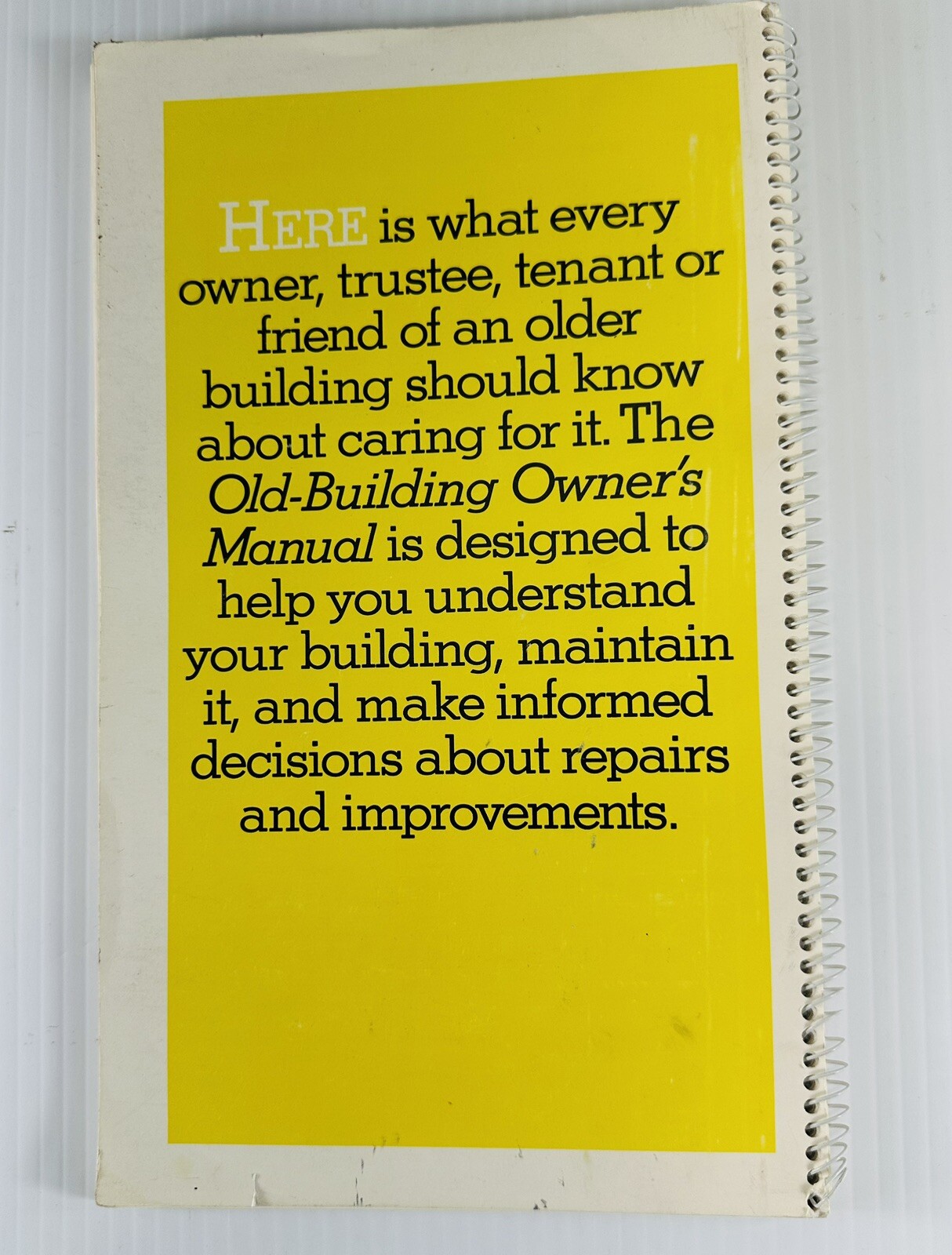 Old Building Owner’s Manual (1983) – Ohio Historical Society | Vintage