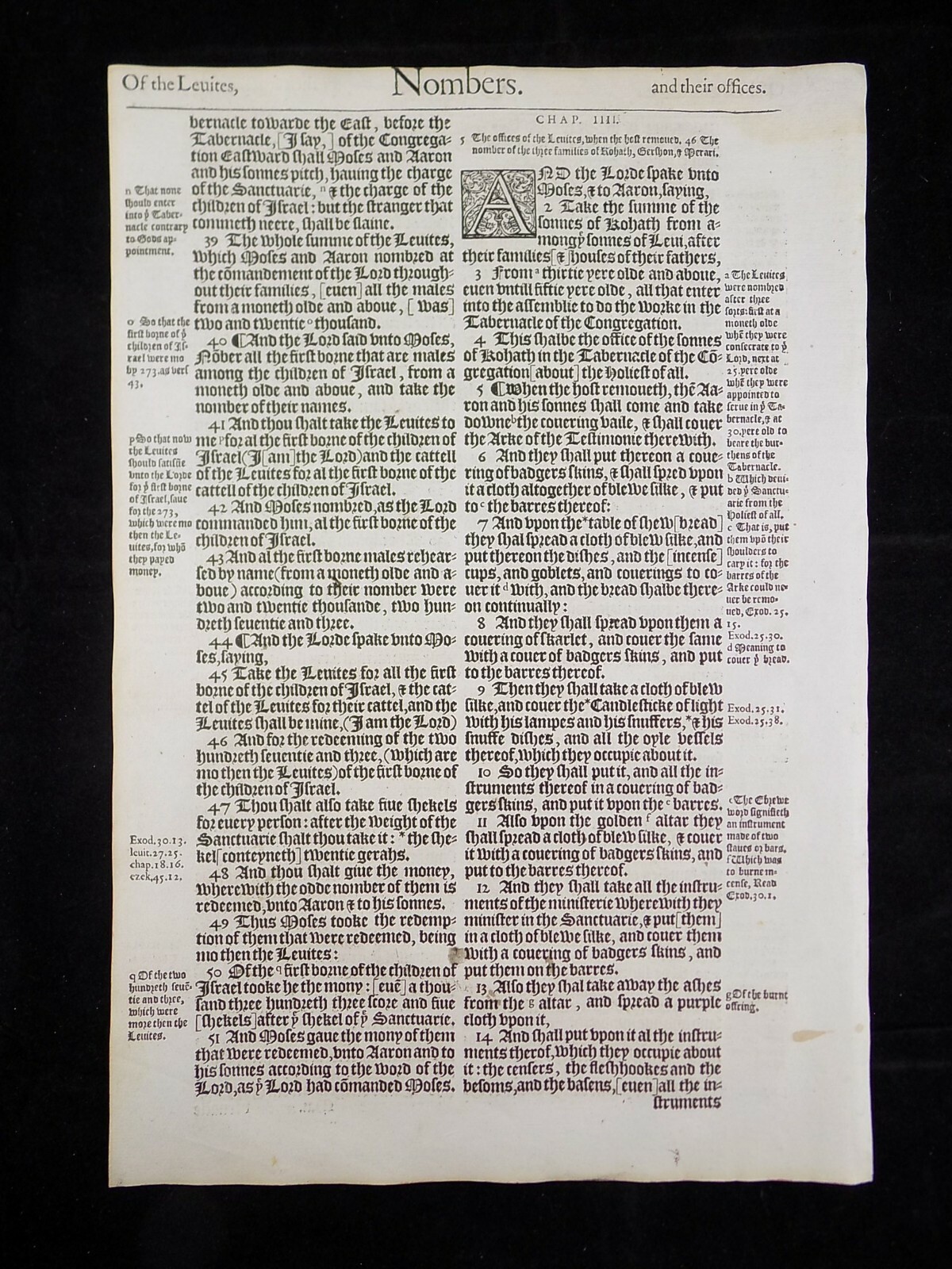1583 Noblest Geneva Bible Folio- Book of Numbers Leaves- YOU PICK