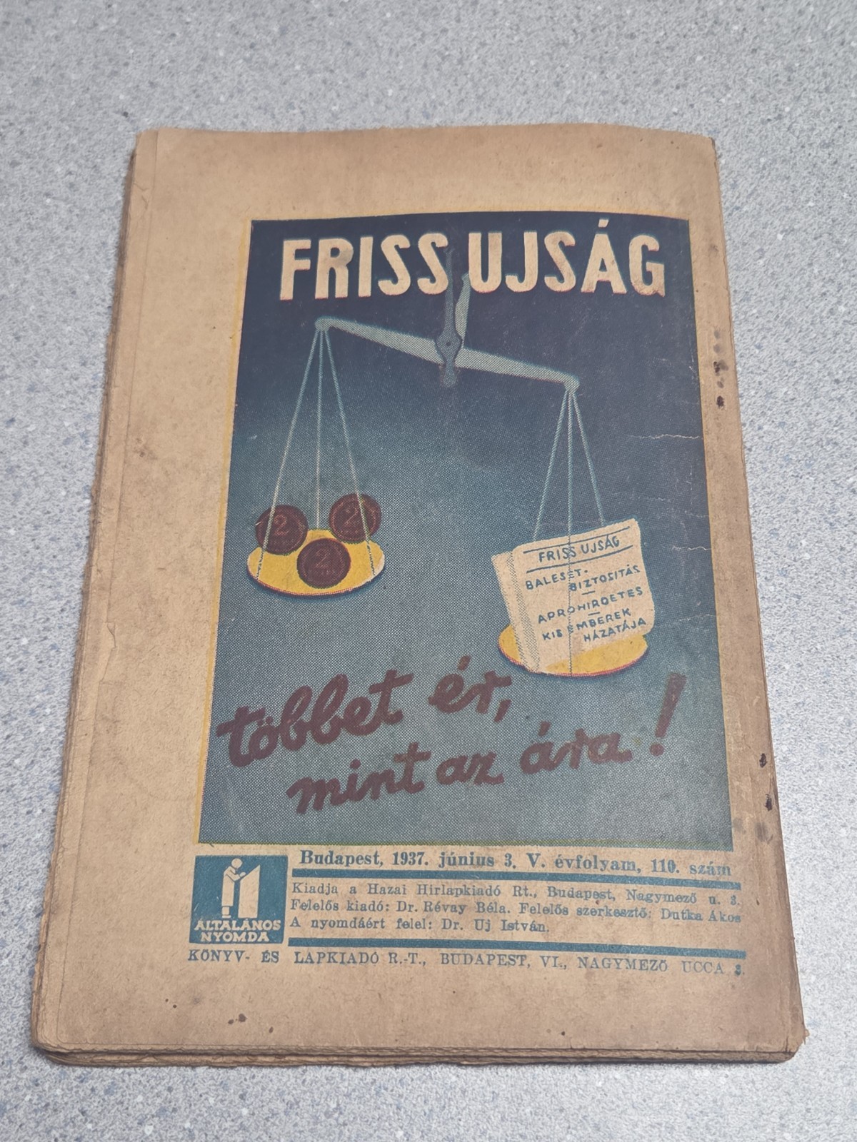 1937 Friss Ujsag Novel Peter Csurka – A Szerelmes Kinai – The Lovely China