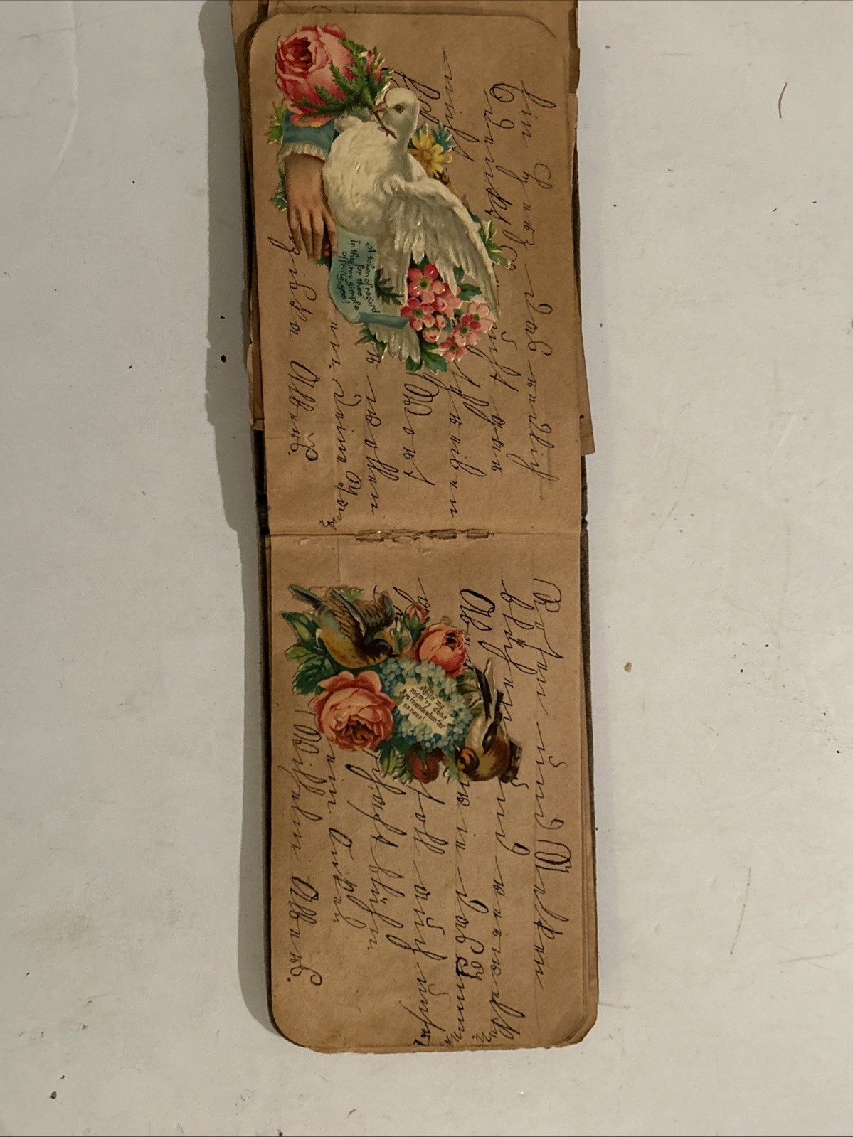 Antique Autograph Book Velvet Victorian Signed 1890s