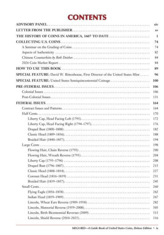 New Mega Red A Guide Book of United States Coins Deluxe 10th Edition Hardcover
