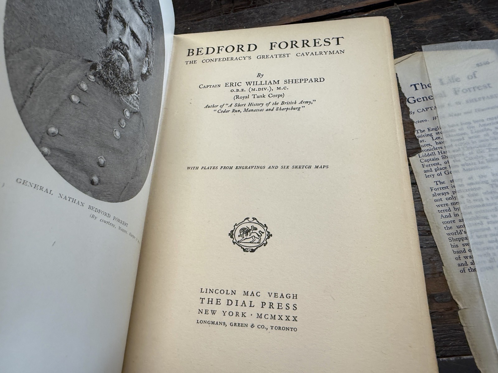 Life of General Bedford Forrest by Captain Sheppard 1930 Civil War Confederate