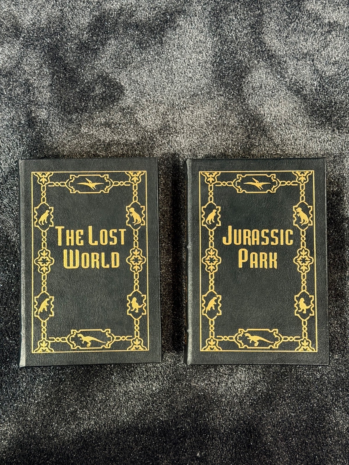 Jurassic Park by Michael Crichton Signed WITH LOST WORLD Easton Press