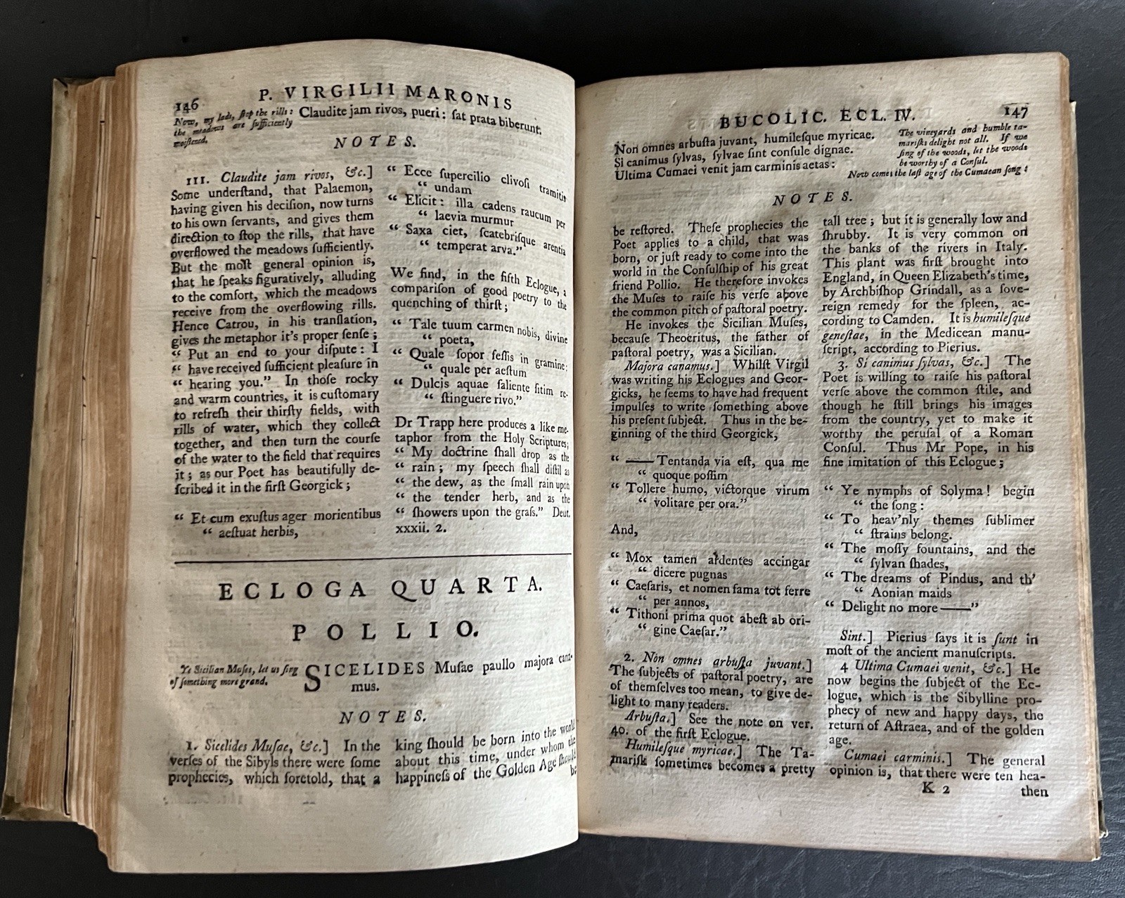 Antique 1749 The Bucolicks Of Virgil By John Martyn Vellum Binding