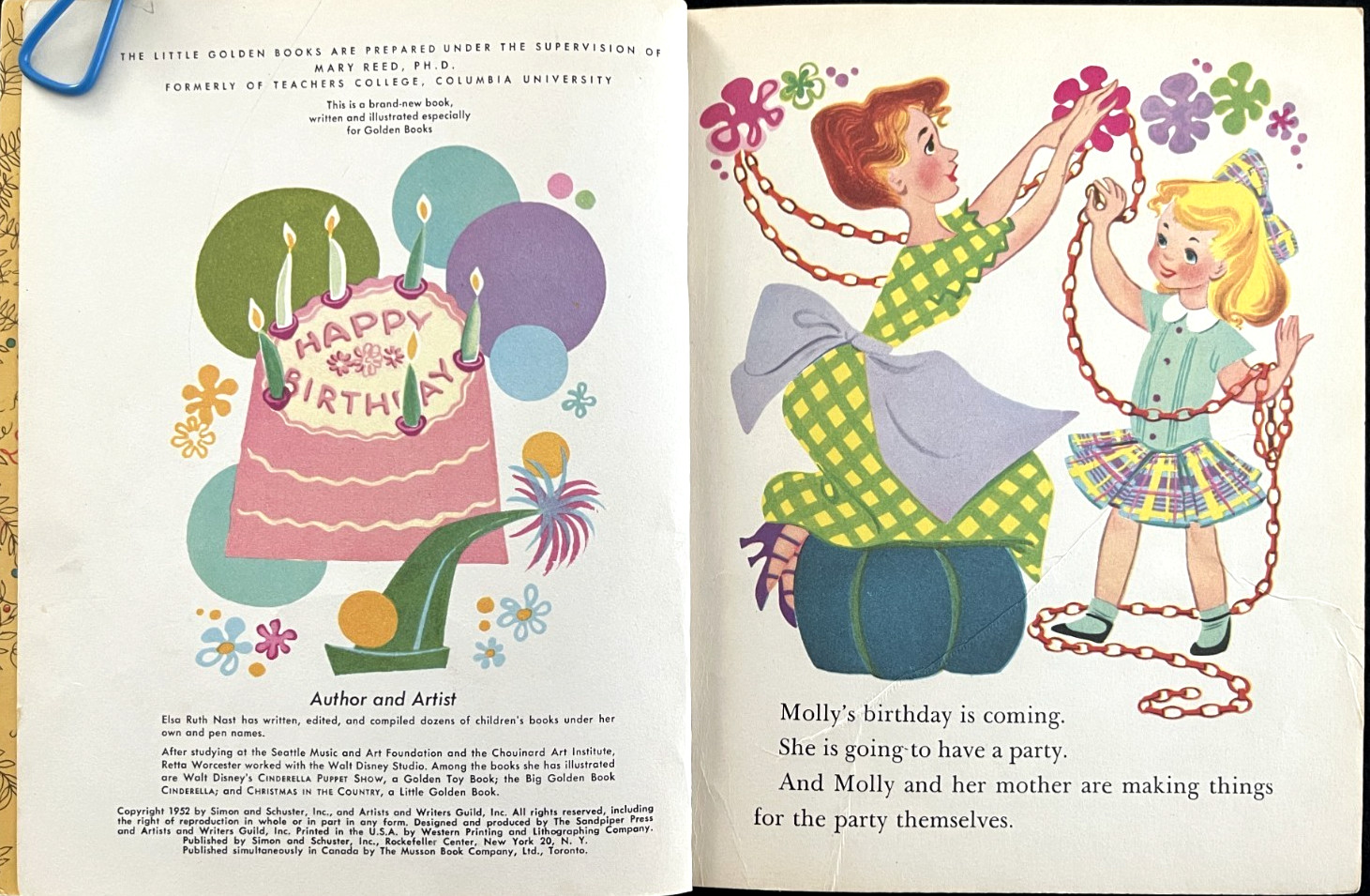 HAPPY BIRTHDAY w/ Uncut Activities ~ children’s “A” ed. Little Golden Book #123