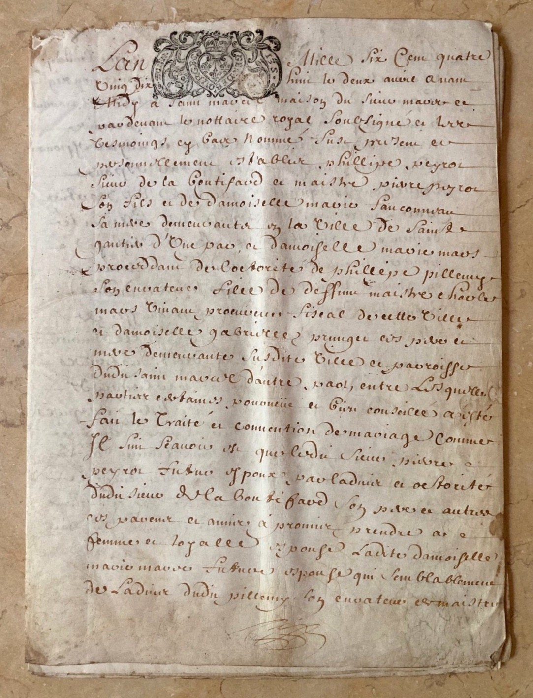 RARE! 1690’s FRENCH VELLUM MANUSCRIPT BOOKLET 24p BOURGES HEART TAX LOUIS XIV