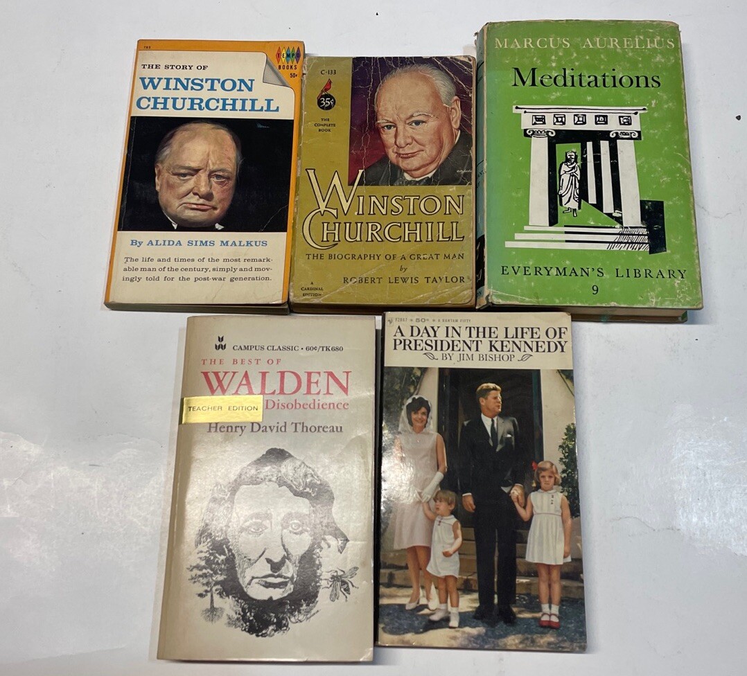 Lot of 5 Vintage History, Biography ,Teachings HB And PB Books Various Authors