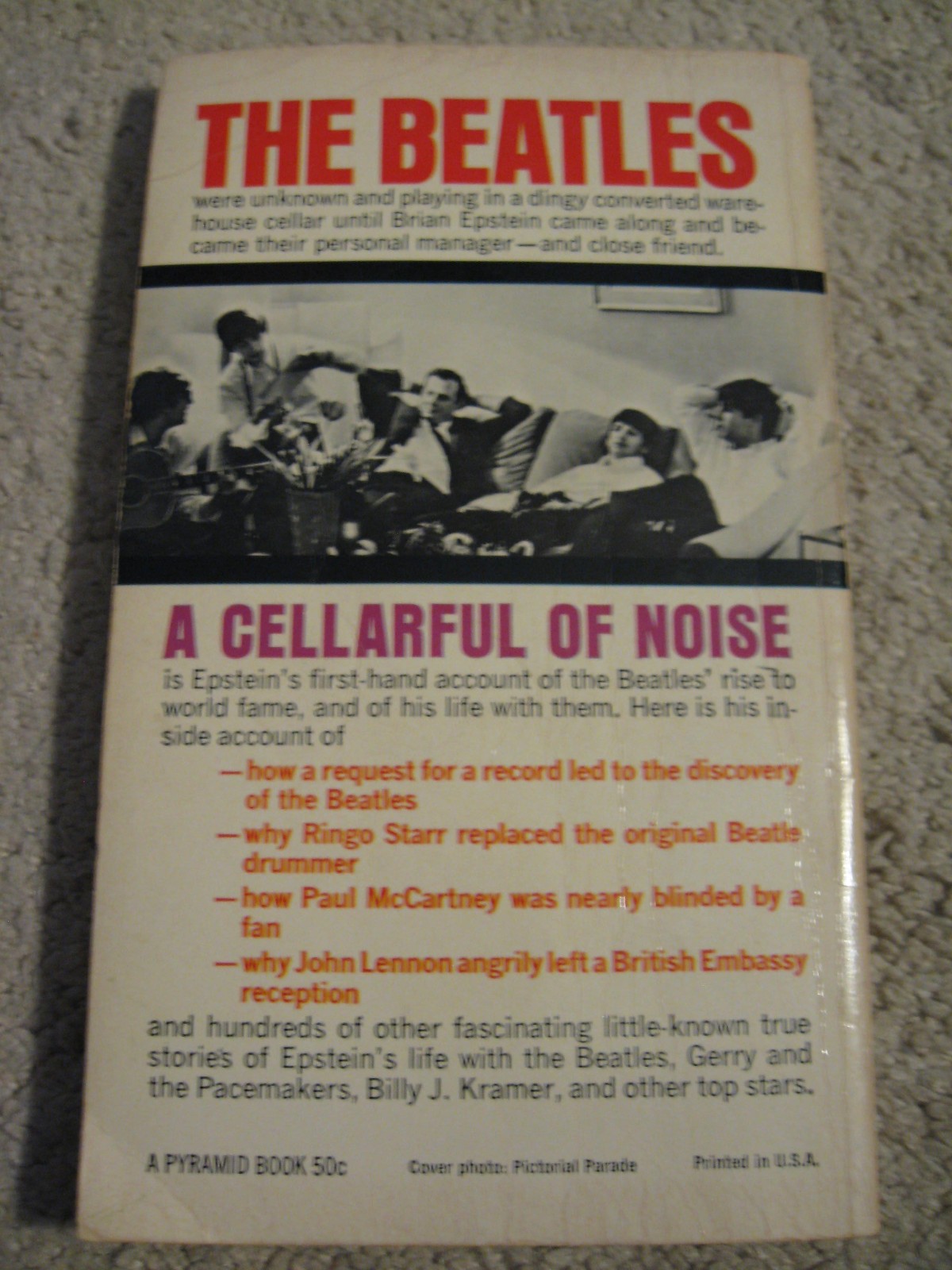 A Cellarful of Noise Brian Epstein Vintage Beatles paperback Pyramid 1965