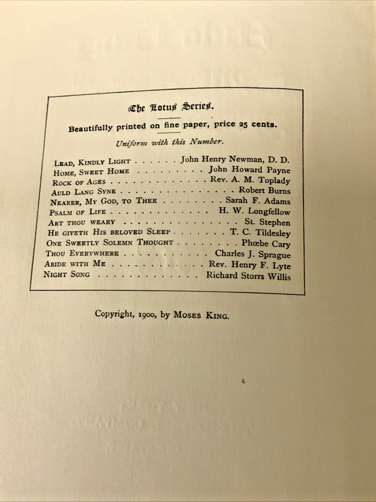 Auld Lang Syne by Robert Burns 1900 Antique Song Poem Book Moses King Lovell Co