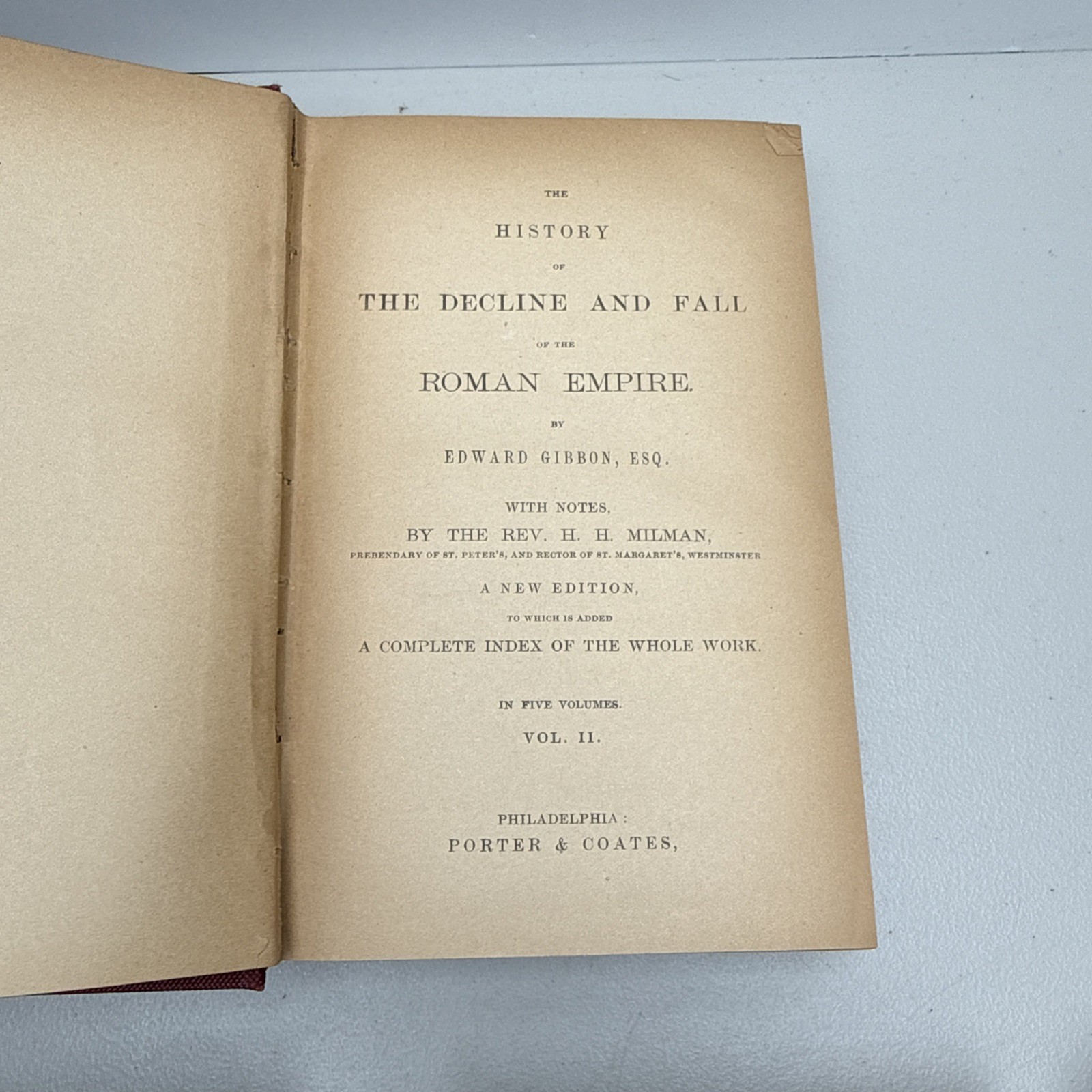 Complete Set 1-5 Gibbon’s Decline & Fall of the Roman Empire Porter & Coates