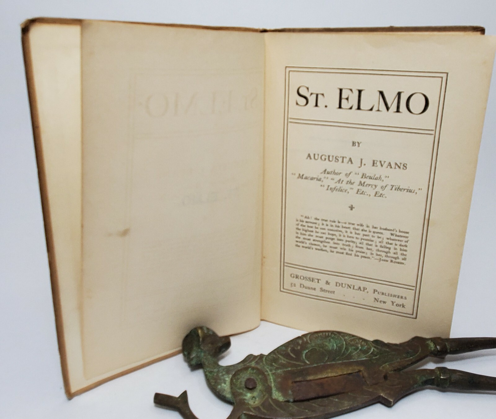 St Elmo by Augusta J Evans 1896 Novel About Victorian Sexual Tension Antique