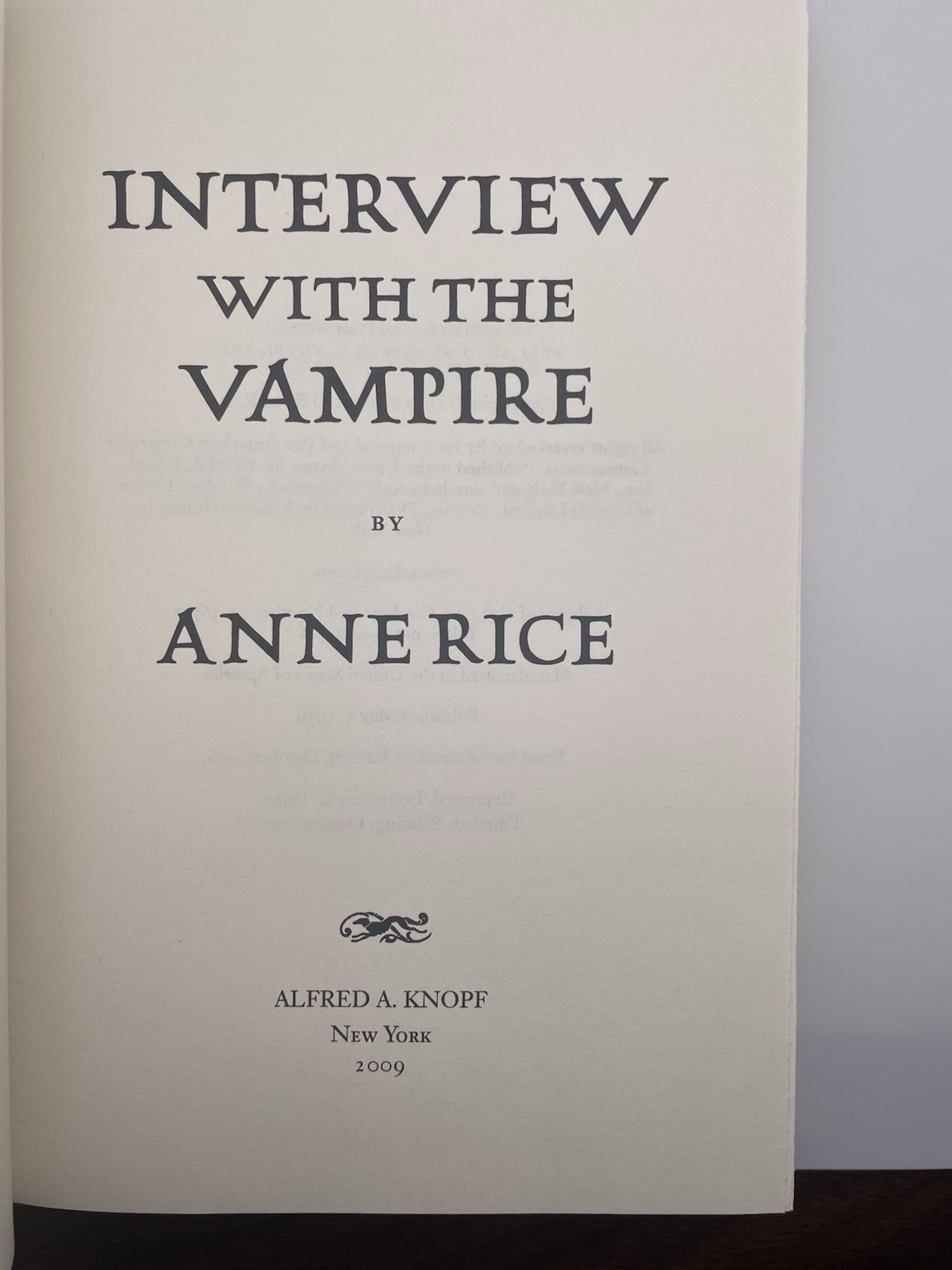 Interview With The Vampire by Anne Rice – HC – Signed Bookplate