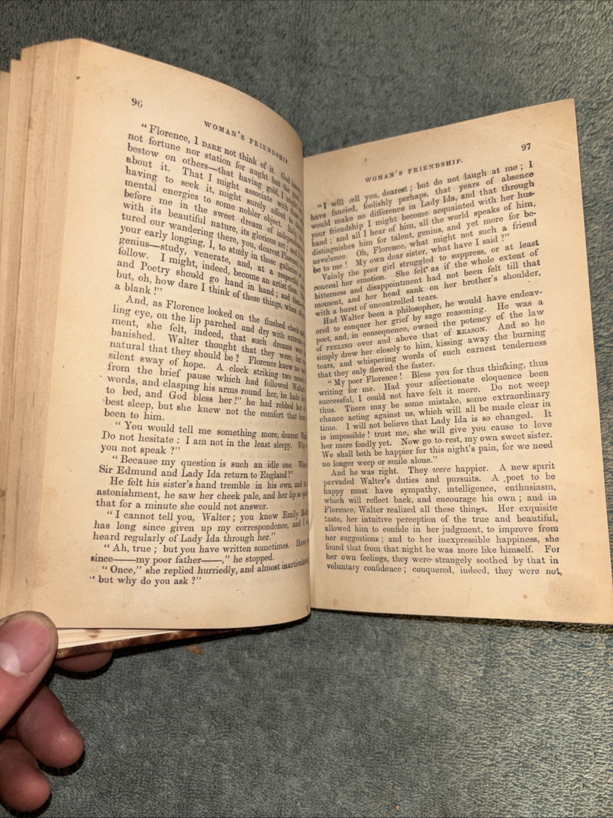 Antique 1871 Book: Woman’s Friendship; A Story of Domestic Life by Grace Aguilar