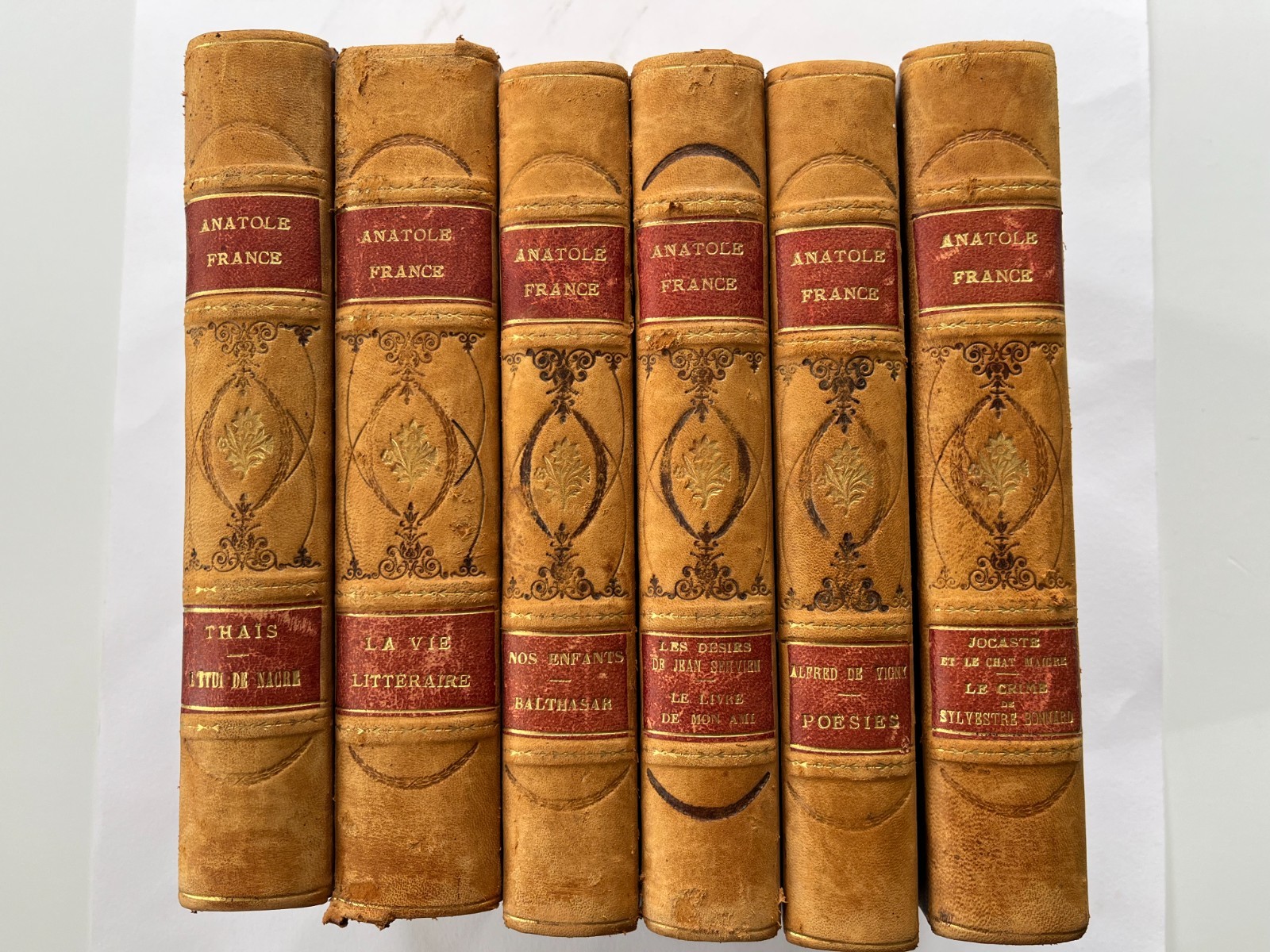 ANATOLE FRANCE ~ Oeuvres illustrated 1925-26 Paris volumes 1-6 leather book set
