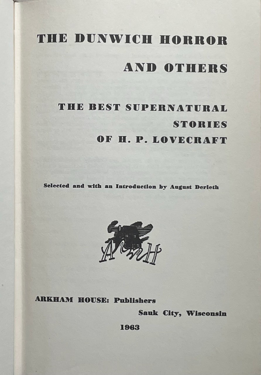 H.P. Lovecraft: The Dunwich Horror / Arkham House 1963 1st Ed HC DJ