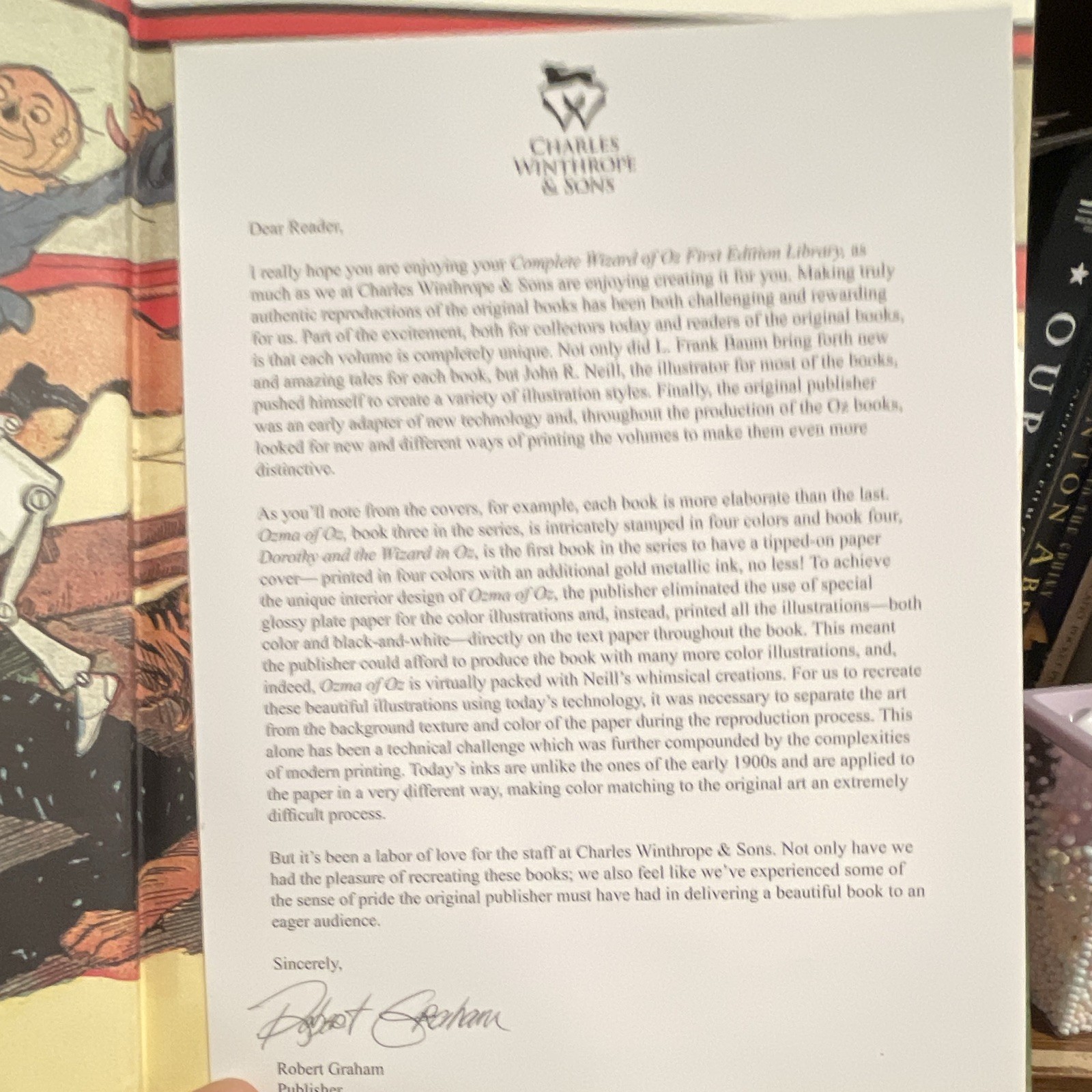 Charles Winthrope & Sons Wizard of Oz Facsimile Illustrated Hardcover by L. Fra…