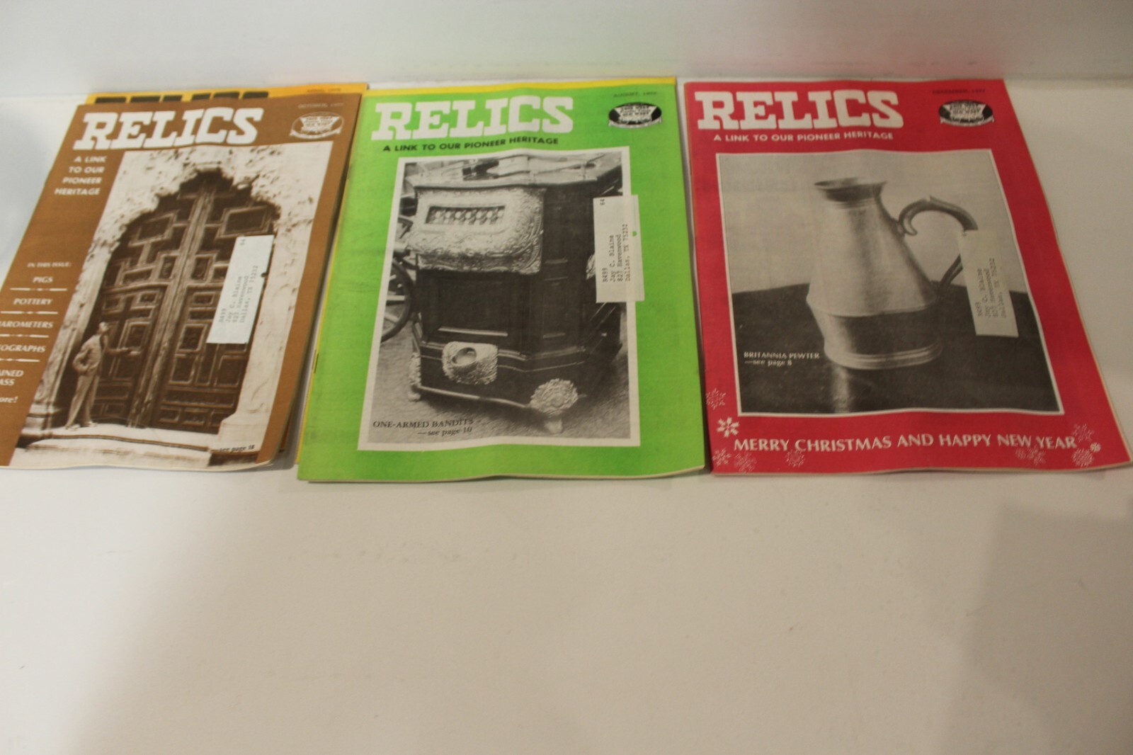Lot of 62 RELICS MAGAZINE: A LINK TO YOUR PIONEER HERITAGE Frontier 1960-1970s
