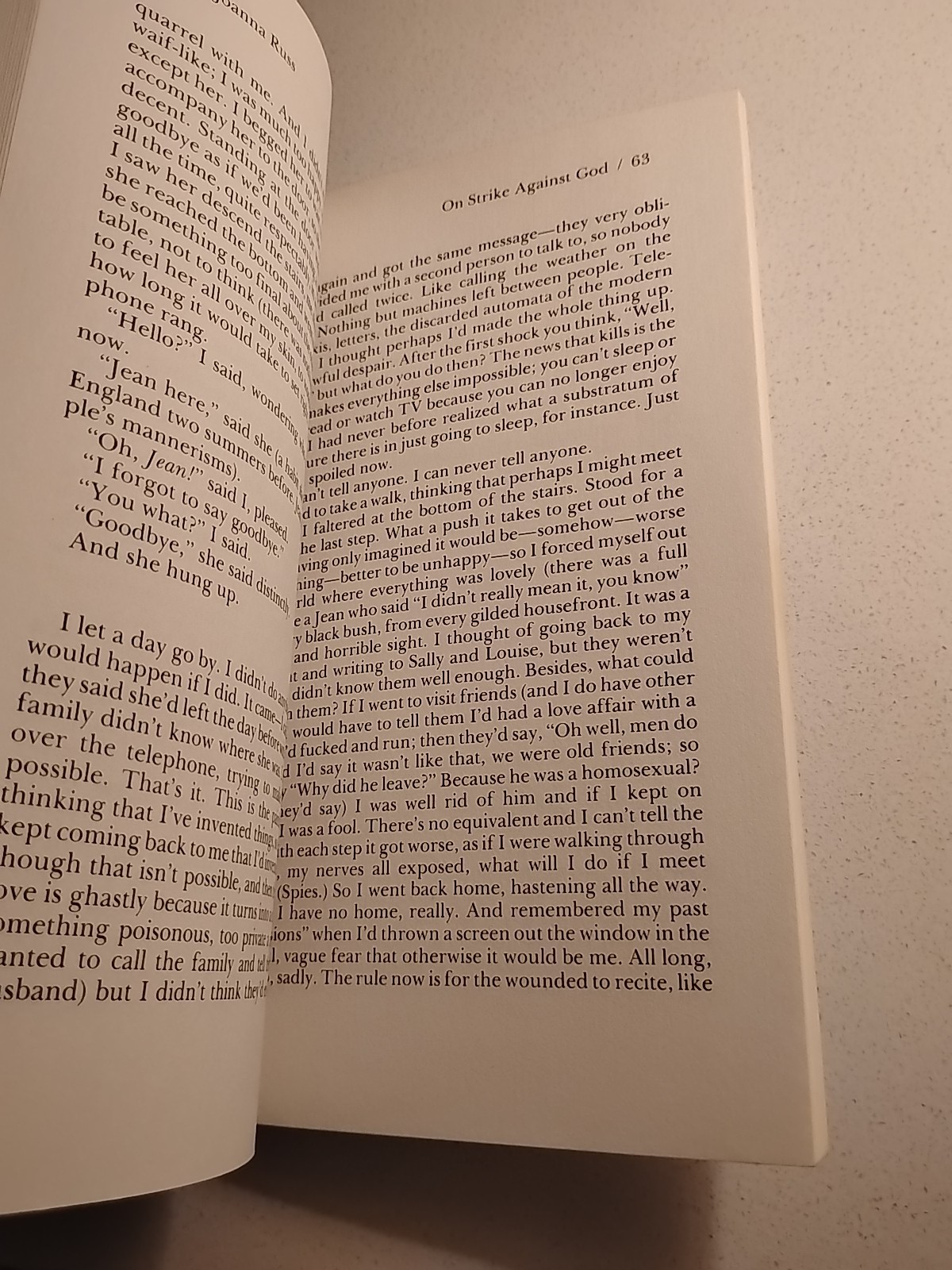 Joanna Russ / On Strike Against God (1980) 1st Edition, Rare / Out & Out Books