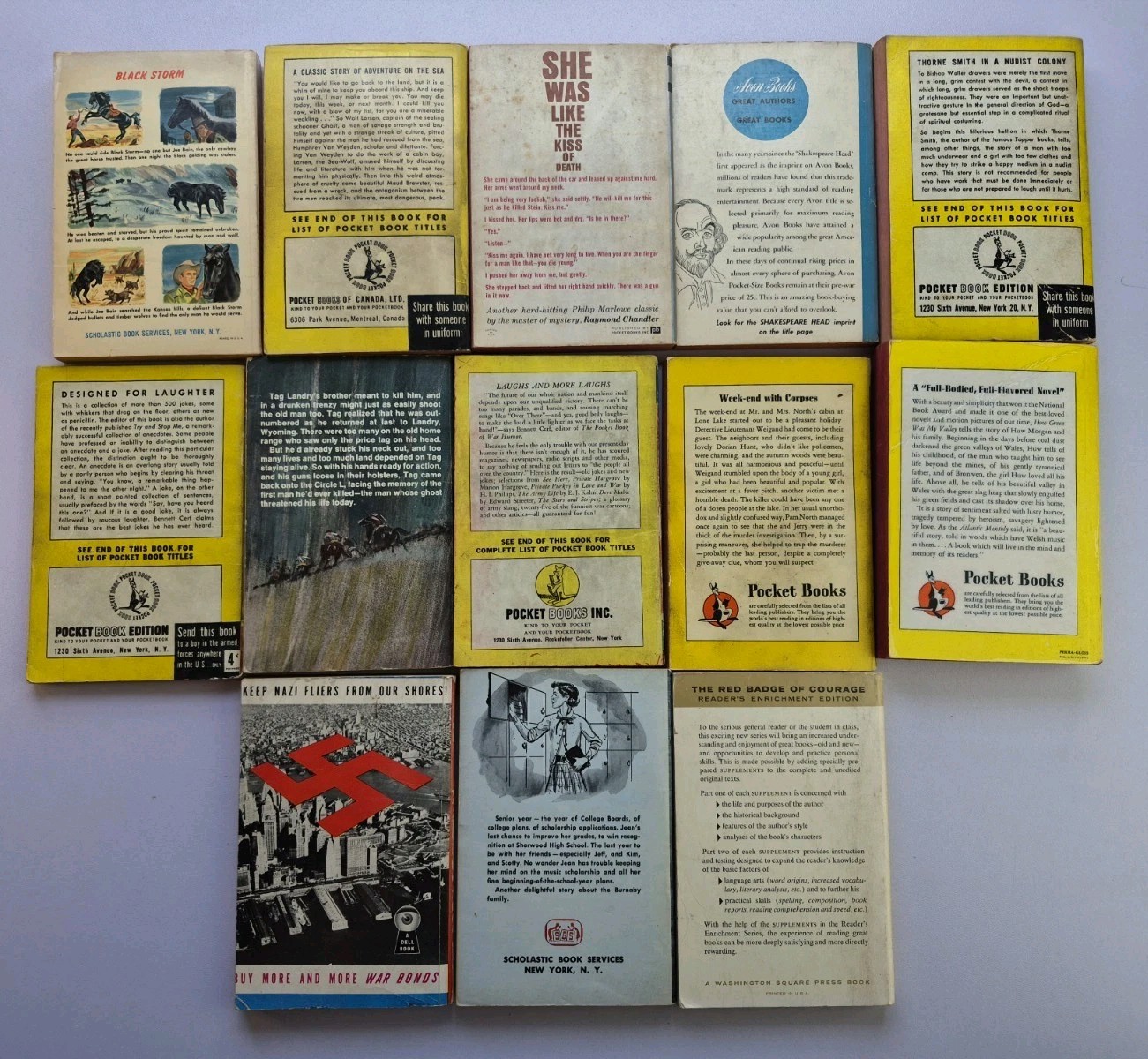 Vintage Pocket Books Mixed Years Paperback Lot 13 War Mystery Thriller Jokes