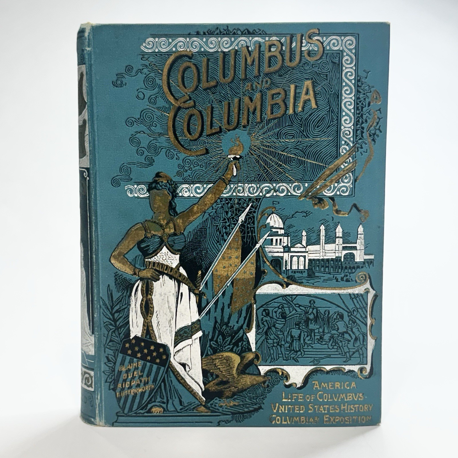 Antique 1892 Columbus & Columbia Pictorial History Book Worlds Fair Illustrated