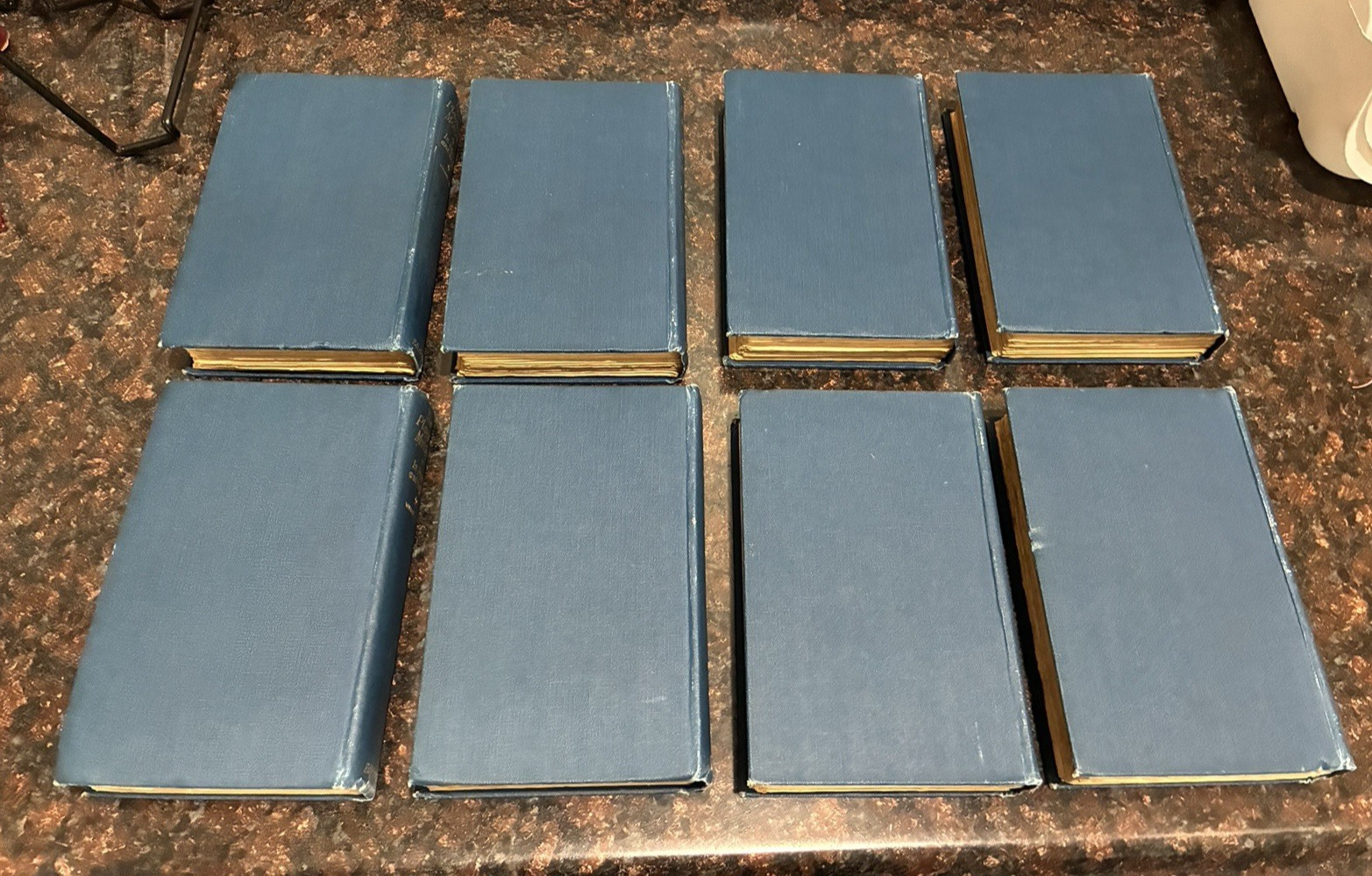 Plays of Moliere Vols I-VIII (Eng/French) – w/ Etchings – 1926 HC +postcards