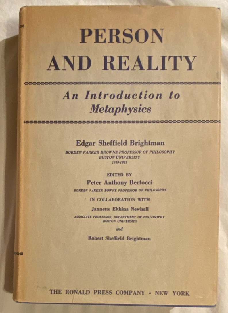 Person and Reality BRIGHTMAN Rare HC DJ Religion 1st SPIRITUAL Metaphysics MLK