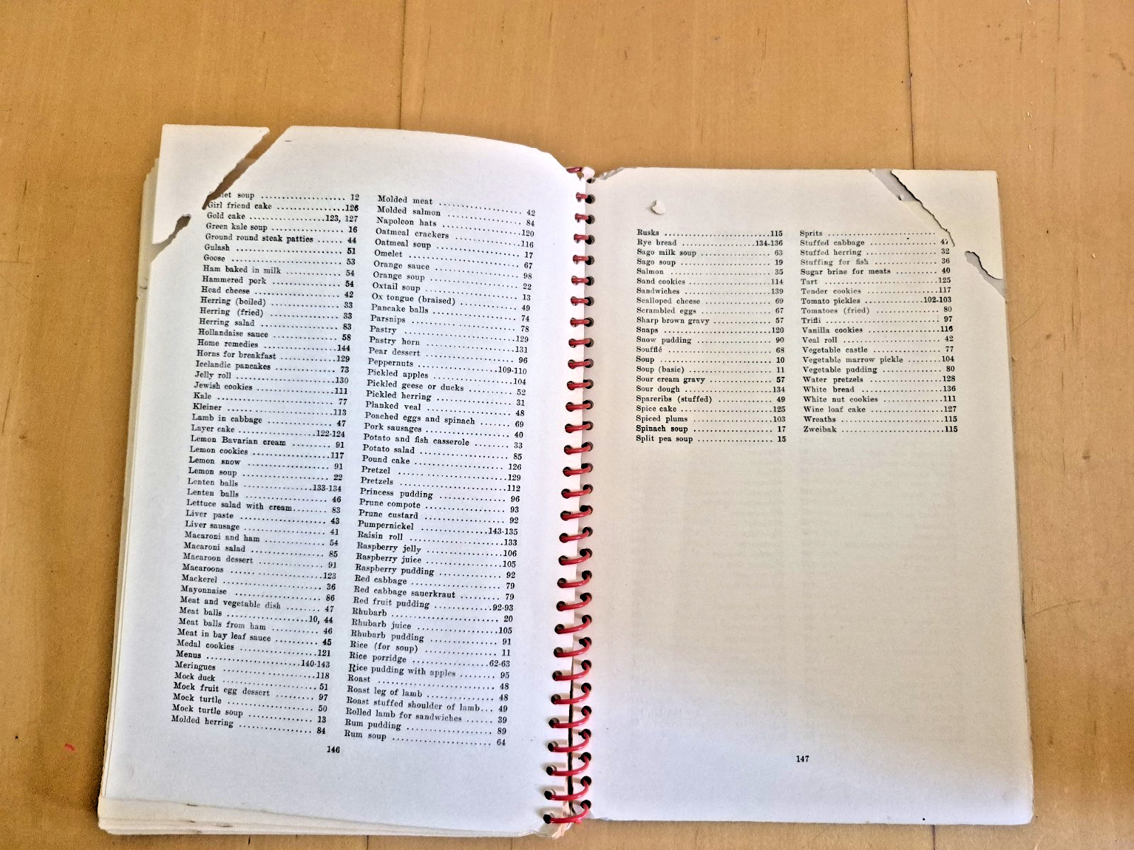 From Danish Kitchens Cookbook 1941 Vintage Cookbook Spiral Reading Copy DAMAGED