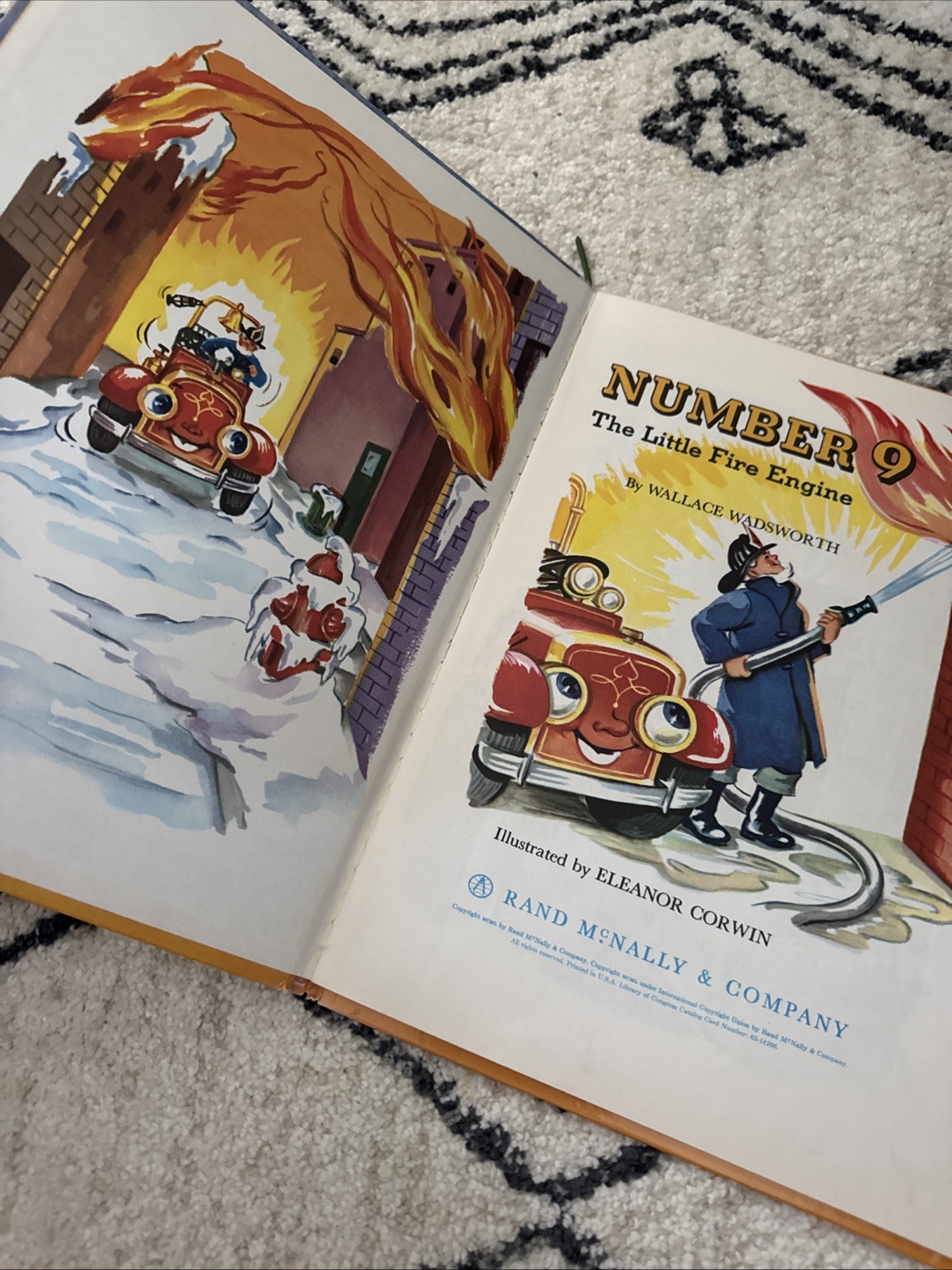 Vintage A Rand McNally Elf Book Number 9 The Little Fire Engine 1950