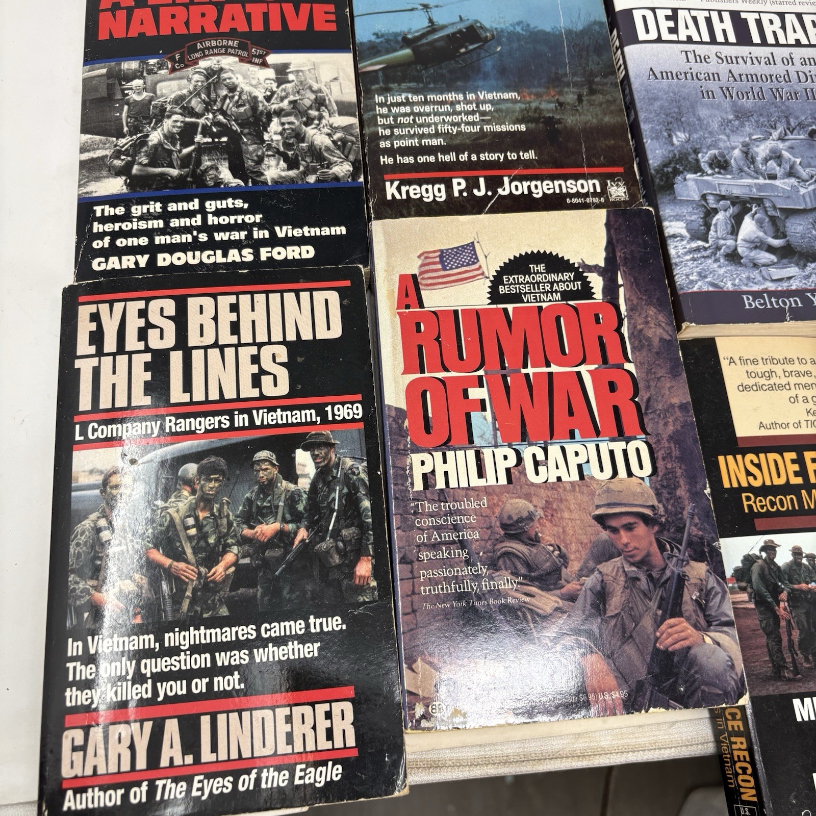 Military Book Lot Vietnam Rumor Of War Death Traps Lrrp Marines Army Aviation
