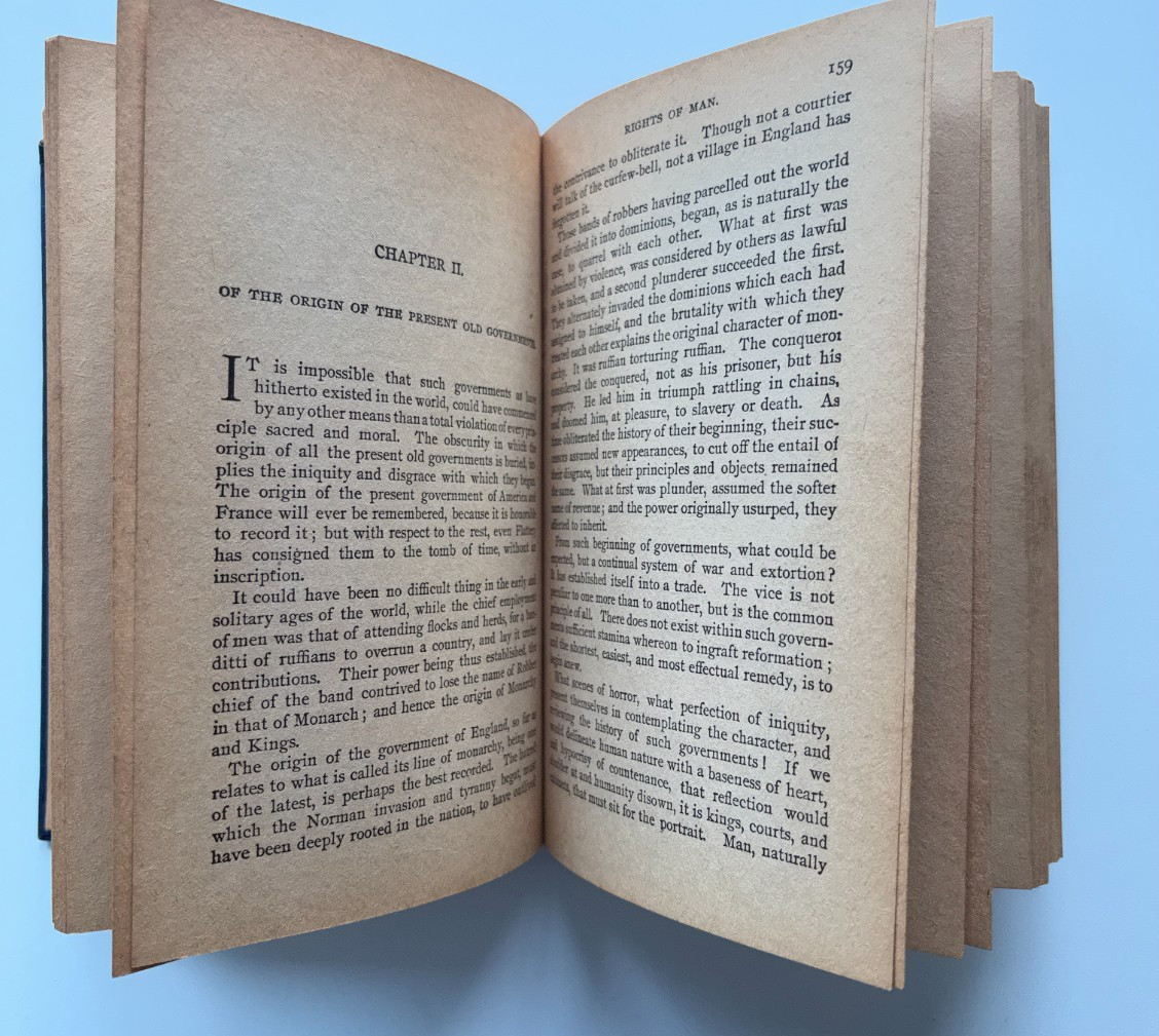 Rights of Man by Thomas Paine vintage hardcover blue cloth The Freethought Press