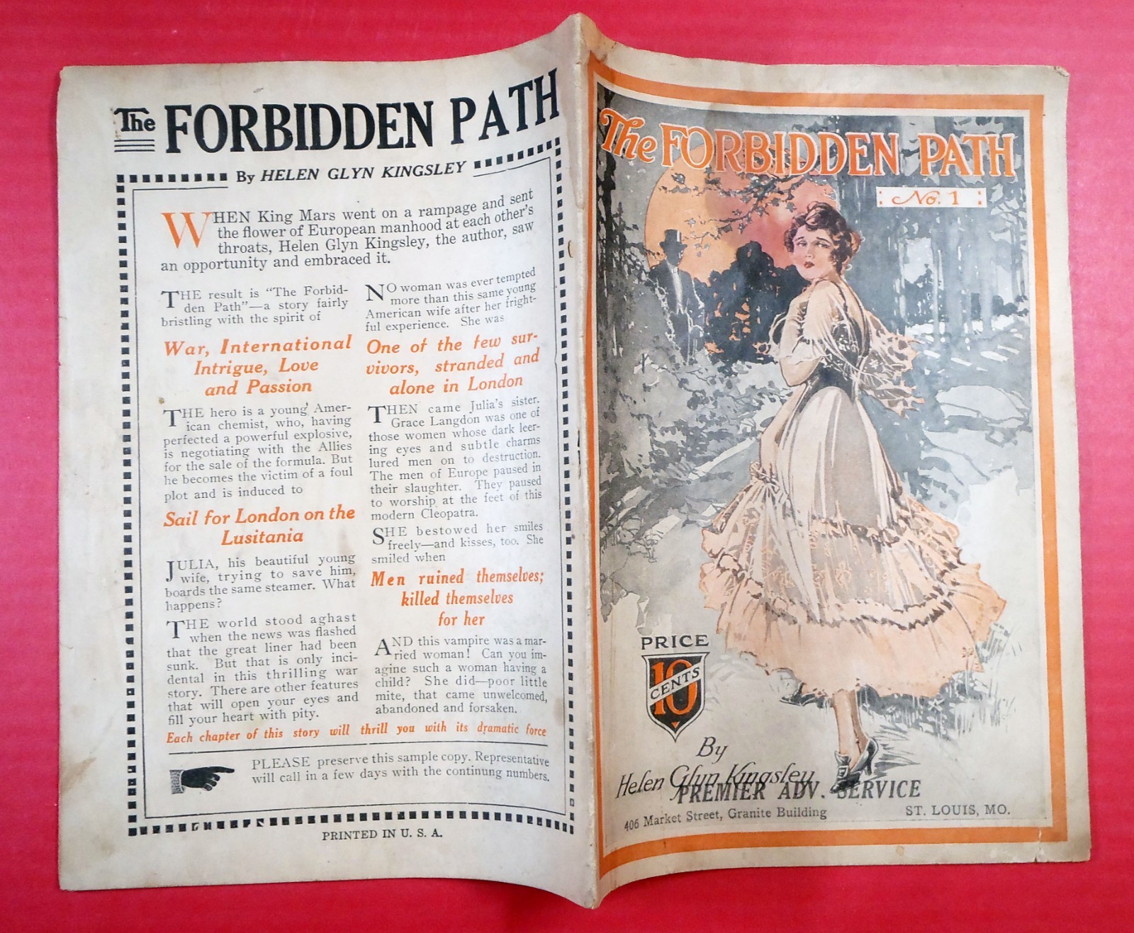 The Forbidden Path (1916) Lusitania War Thriller by Helen Glyn Kingsley _m4