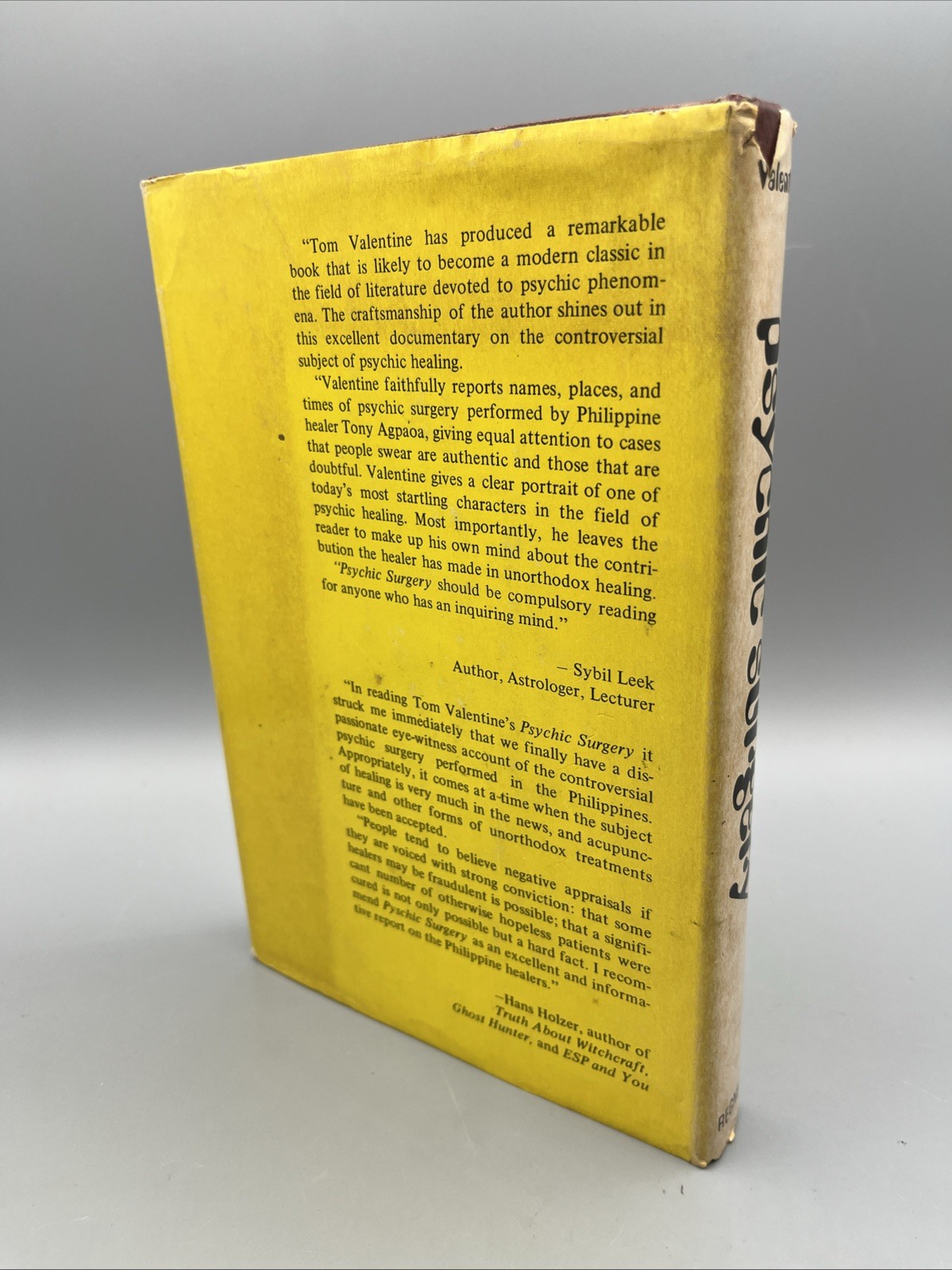 1973 “Psychic Surgery” by Tom Valentine Inscribed 1st Edition Dust Jacket