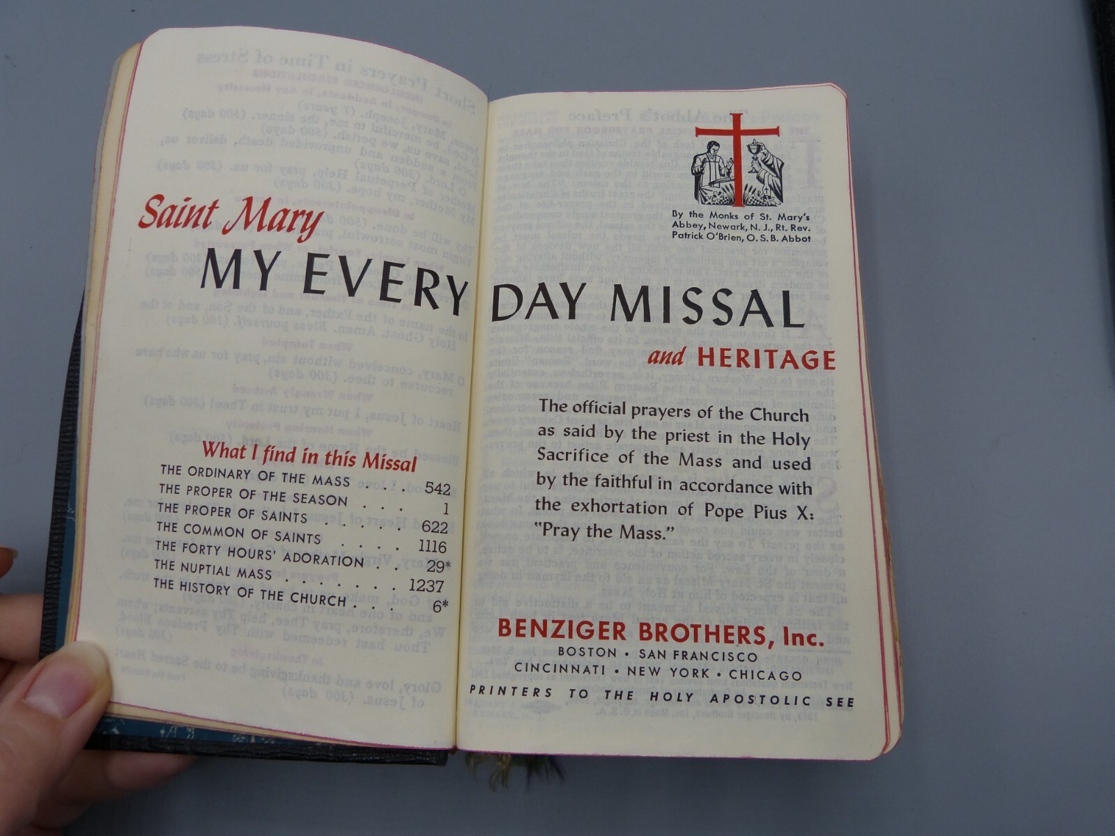 Saint Mary My Everyday Missal and Heritage (+ Cards) 1949 Benziger Bro.