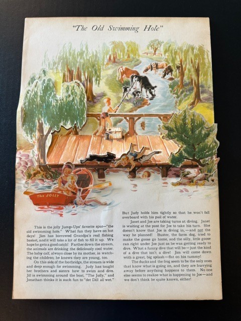 1940 The Jolly Jump-Ups On The Farm Pop-Up Board Book by Geraldine Clyne
