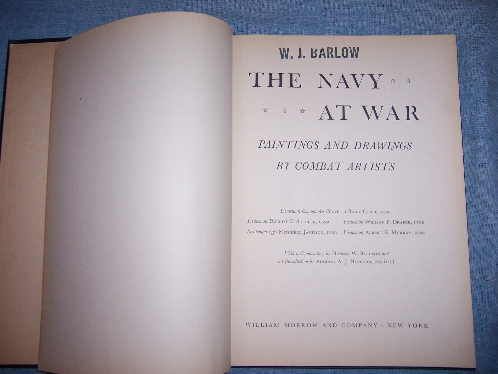 THE NAVY AT WAR by Griffith Baily Coale, et. al./1st Ed/HC/Military/WWII 1939-45
