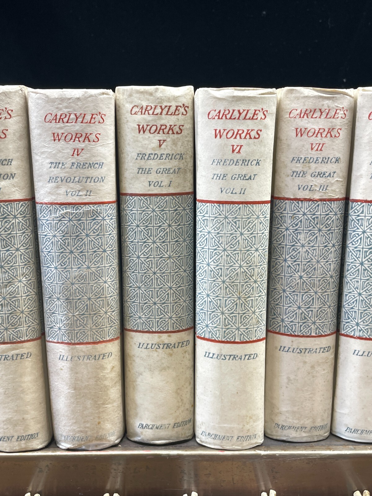 20 vols. Carlyle’s Complete Works Thomas Carlyle Vellum Edition Dana Estes 1884