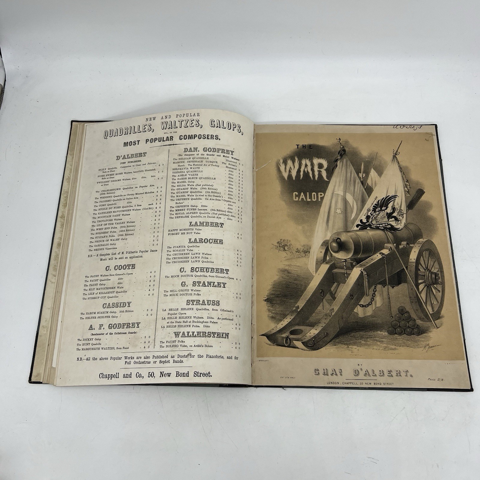 Victorian Bound Album Sheet Music Circa 1860s Illustrated Galops incl Champagne