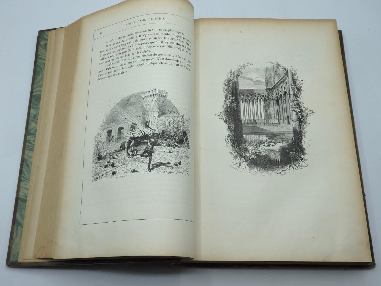 c1880 HUNCHBACK of NOTRE-DAME in FRENCH – Victor Hugo VERY CLEAN Leather Binding
